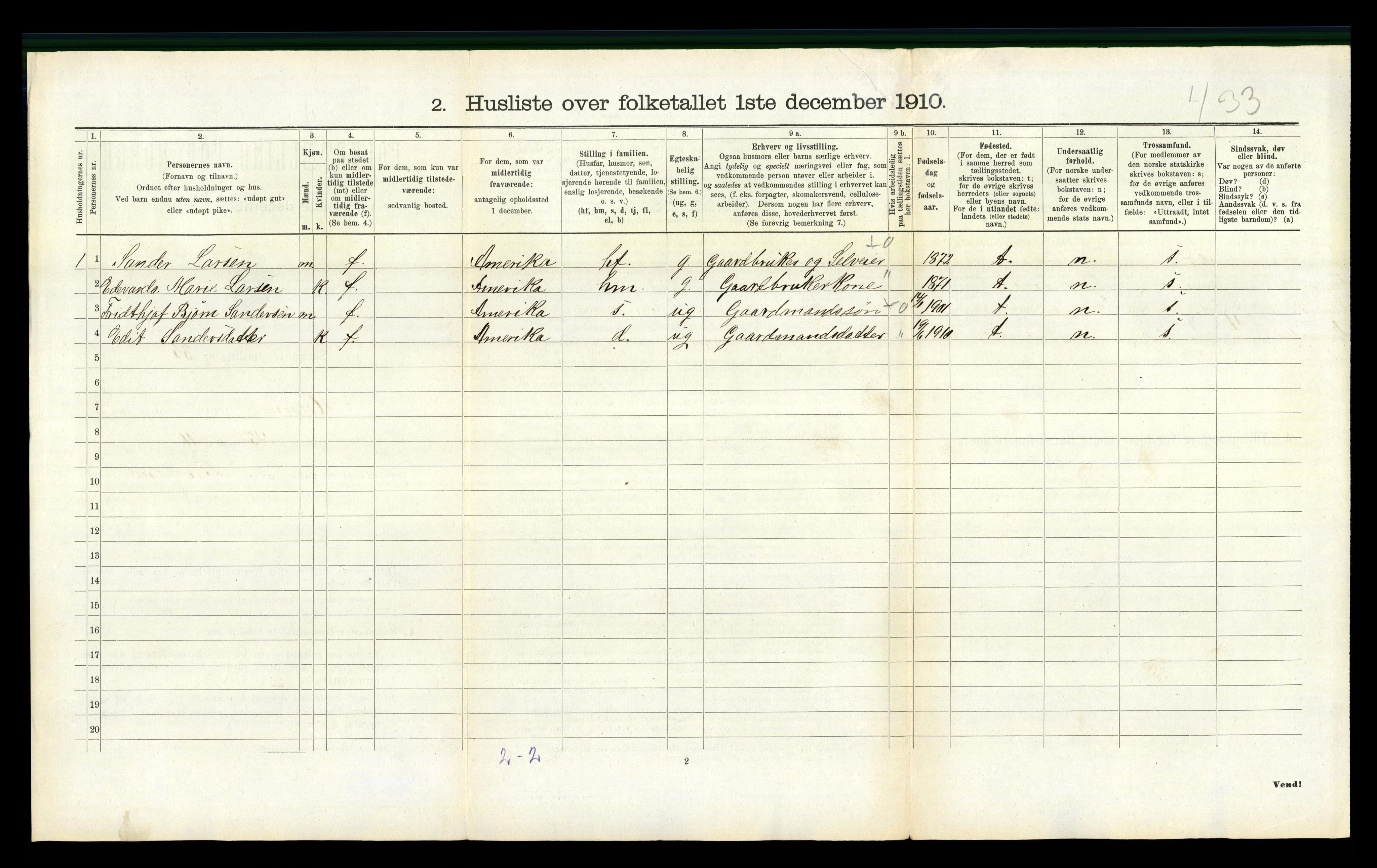 RA, 1910 census for Holum, 1910, p. 259