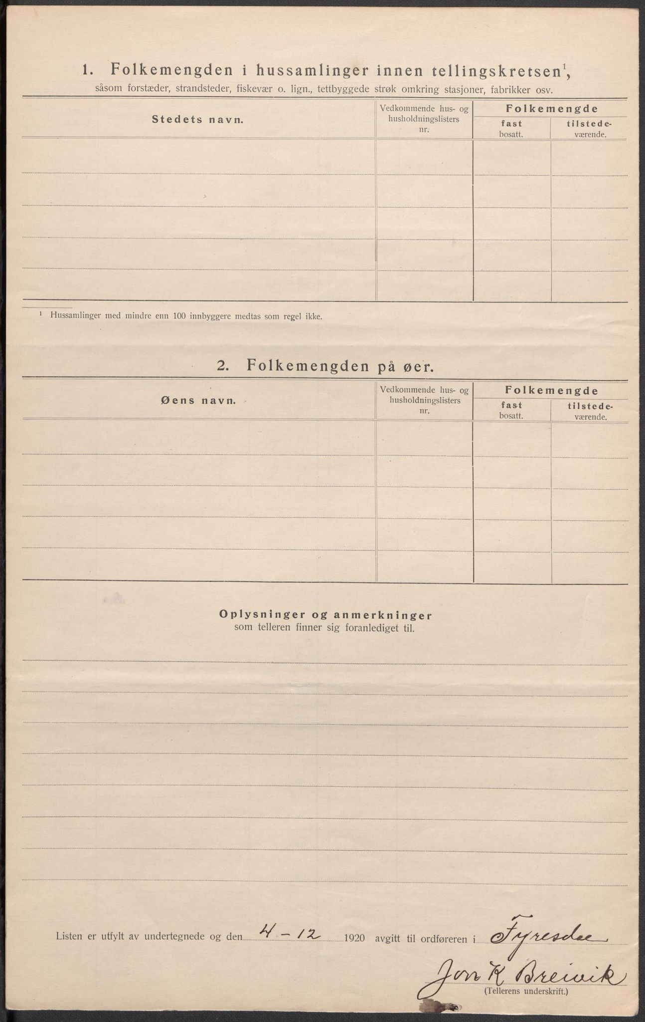 SAKO, 1920 census for Fyresdal, 1920, p. 37