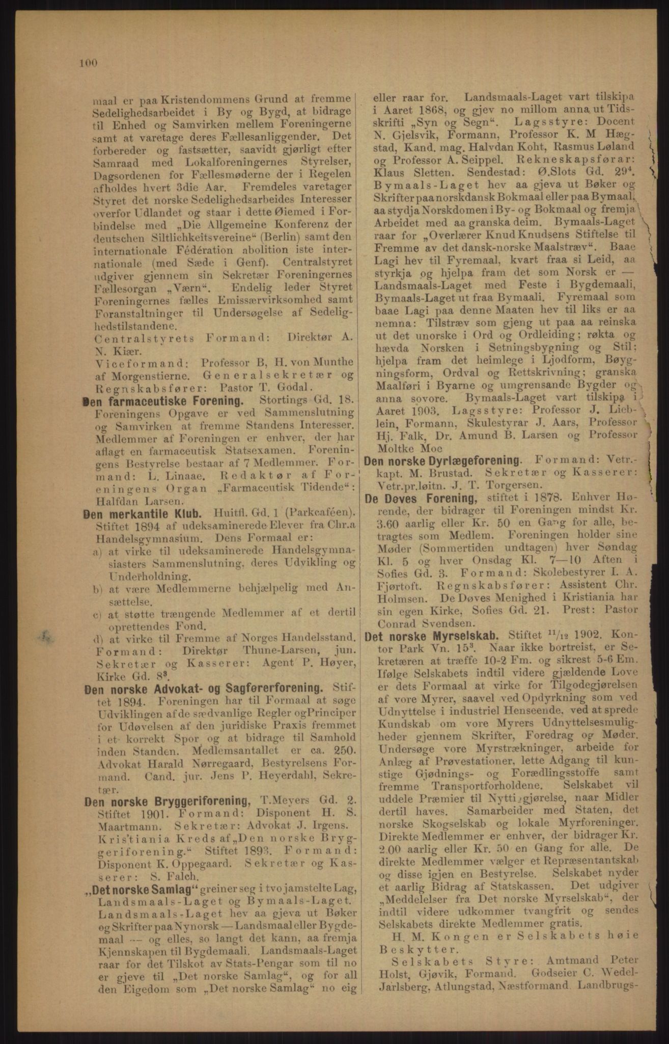 Kristiania/Oslo adressebok, PUBL/-, 1905, p. 100