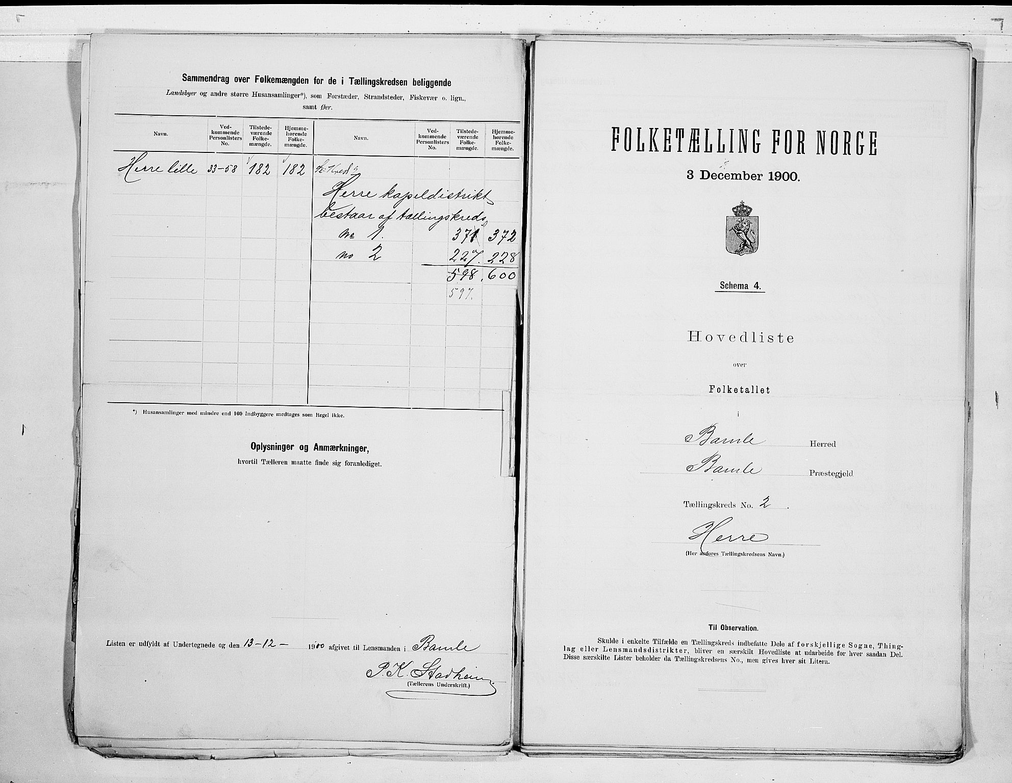 SAKO, 1900 census for Bamble, 1900, p. 6