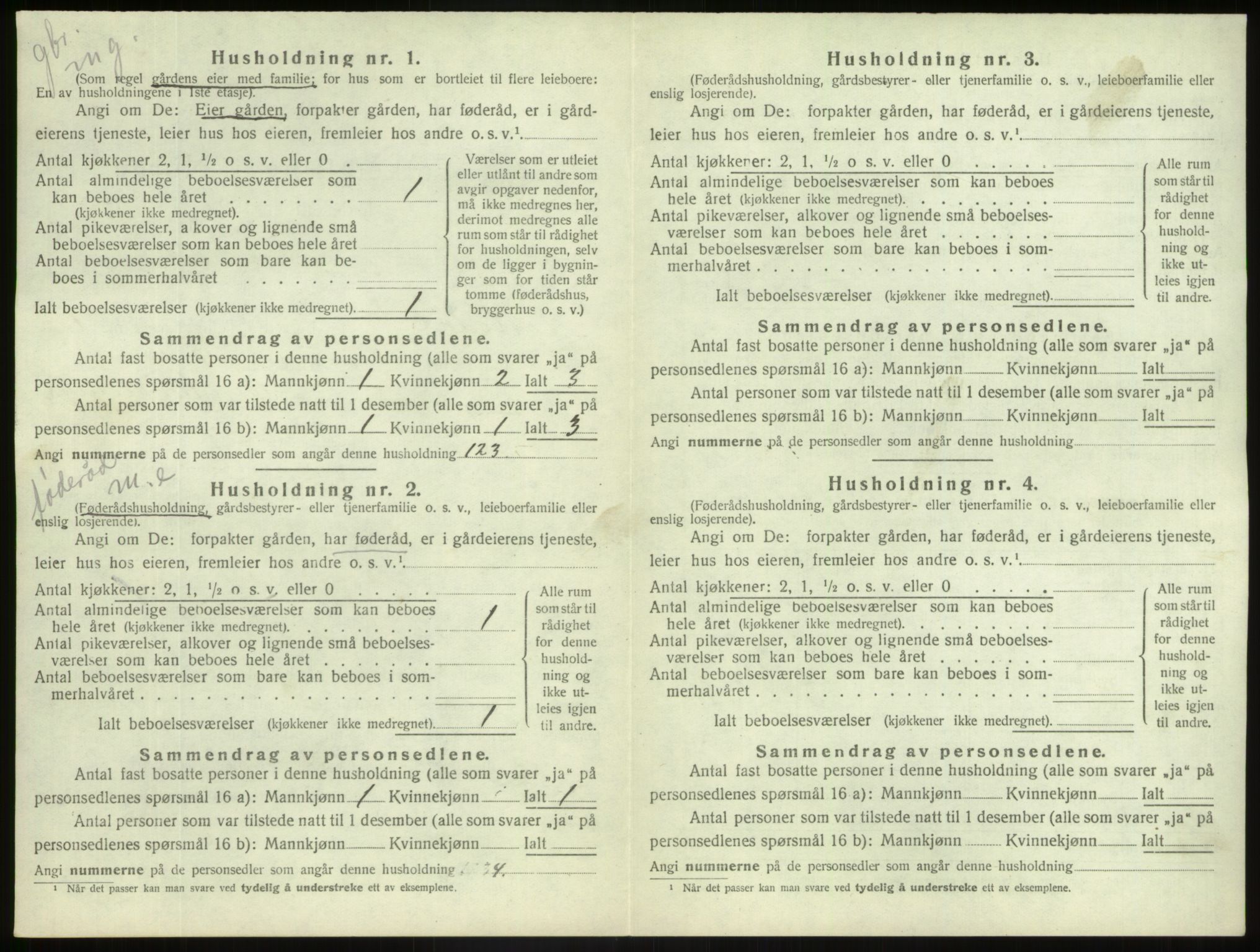 SAB, 1920 census for Jostedal, 1920, p. 39