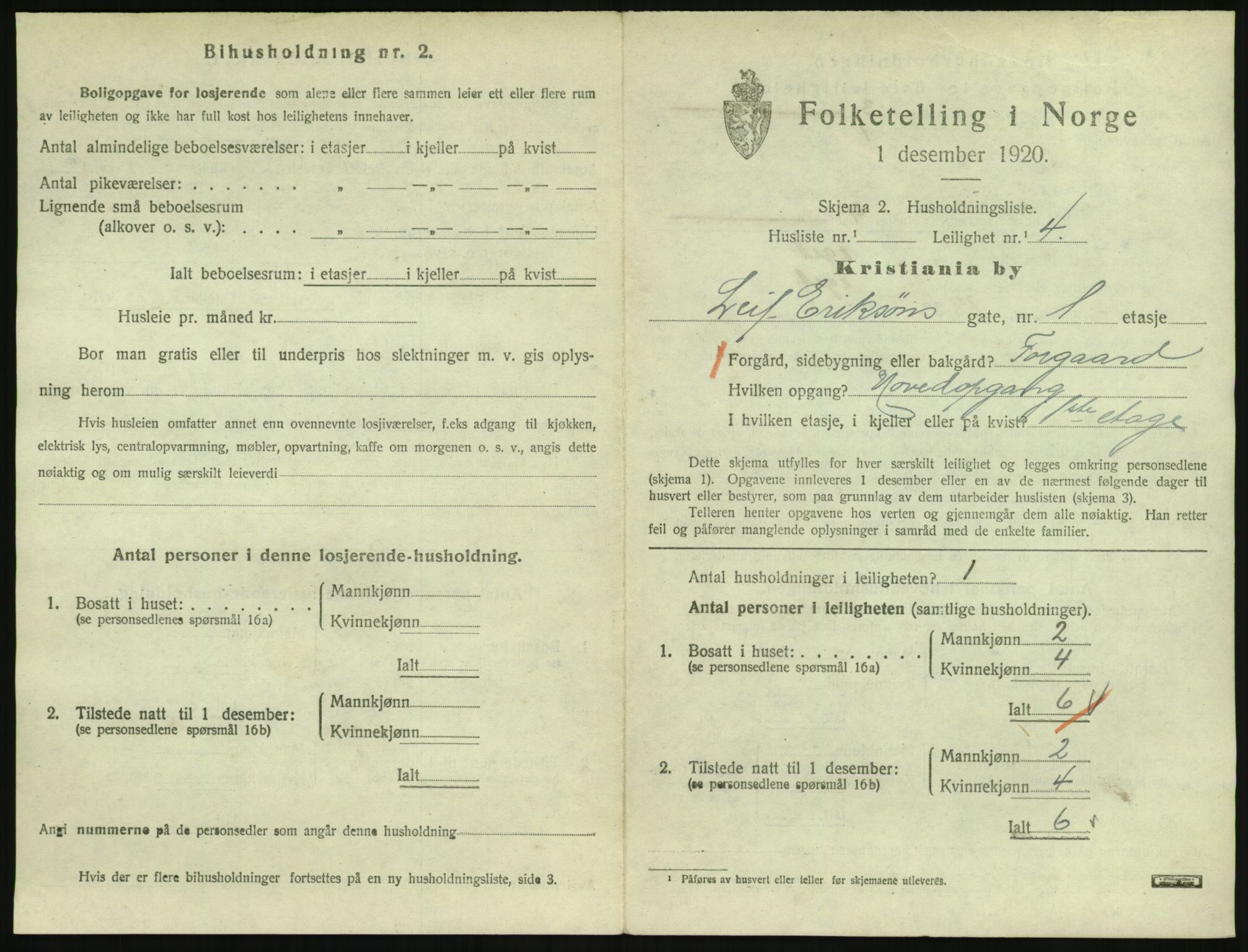 SAO, 1920 census for Kristiania, 1920, p. 58306