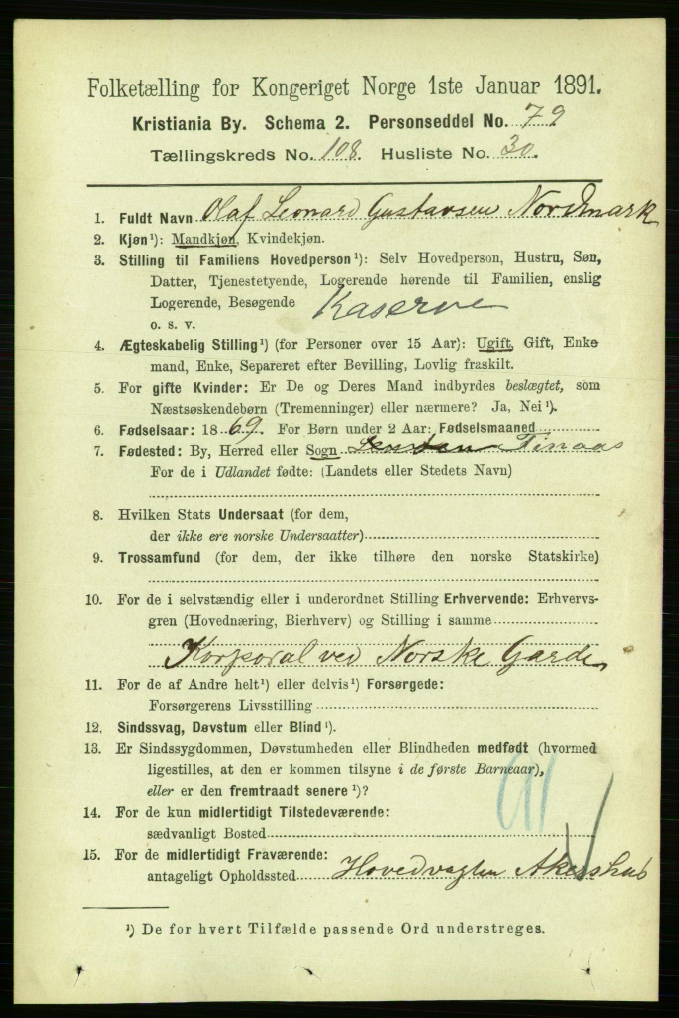 RA, 1891 census for 0301 Kristiania, 1891, p. 56332