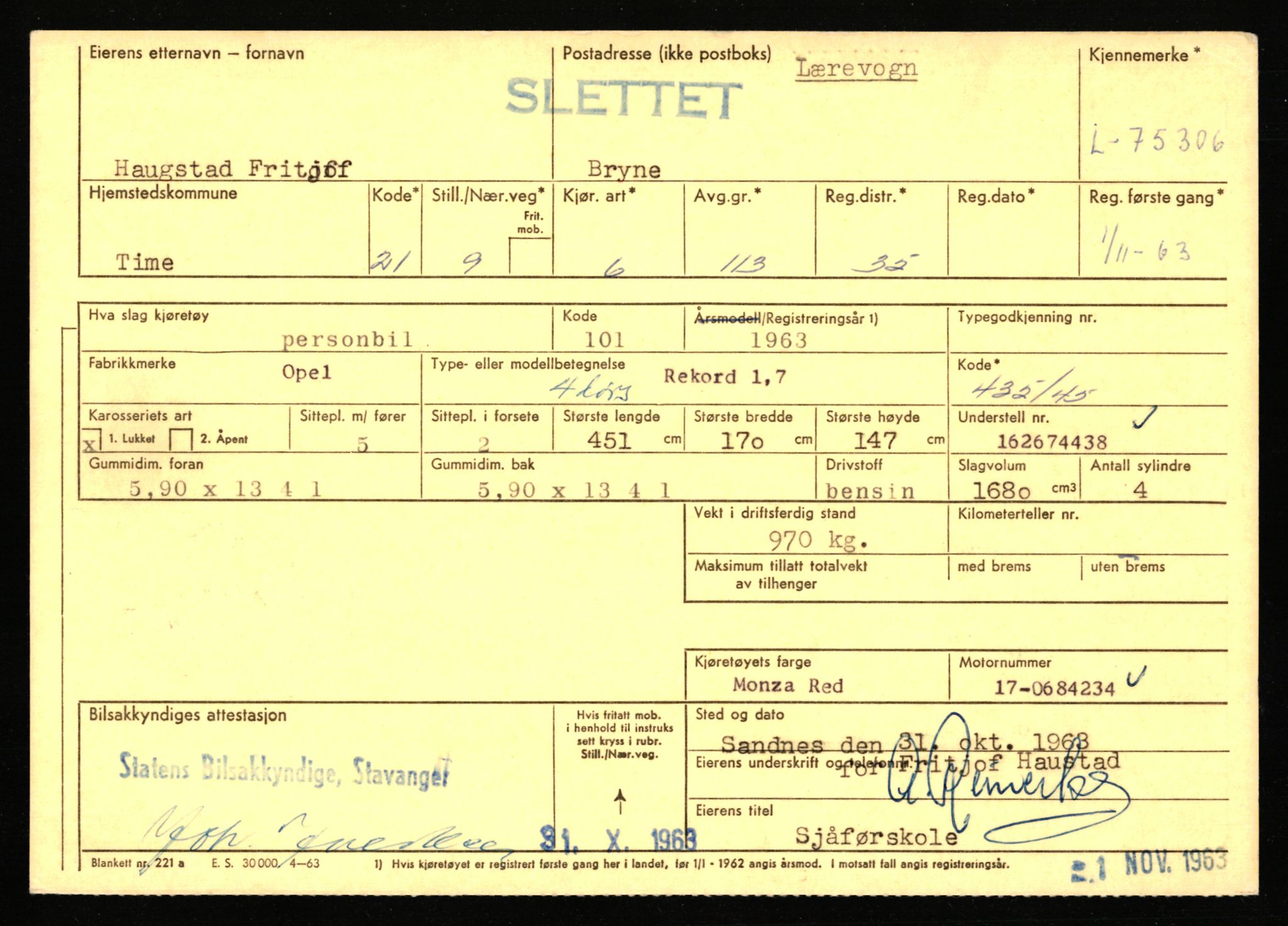 Stavanger trafikkstasjon, AV/SAST-A-101942/0/F/L0068: L-75000 - L-76799, 1930-1971, p. 393