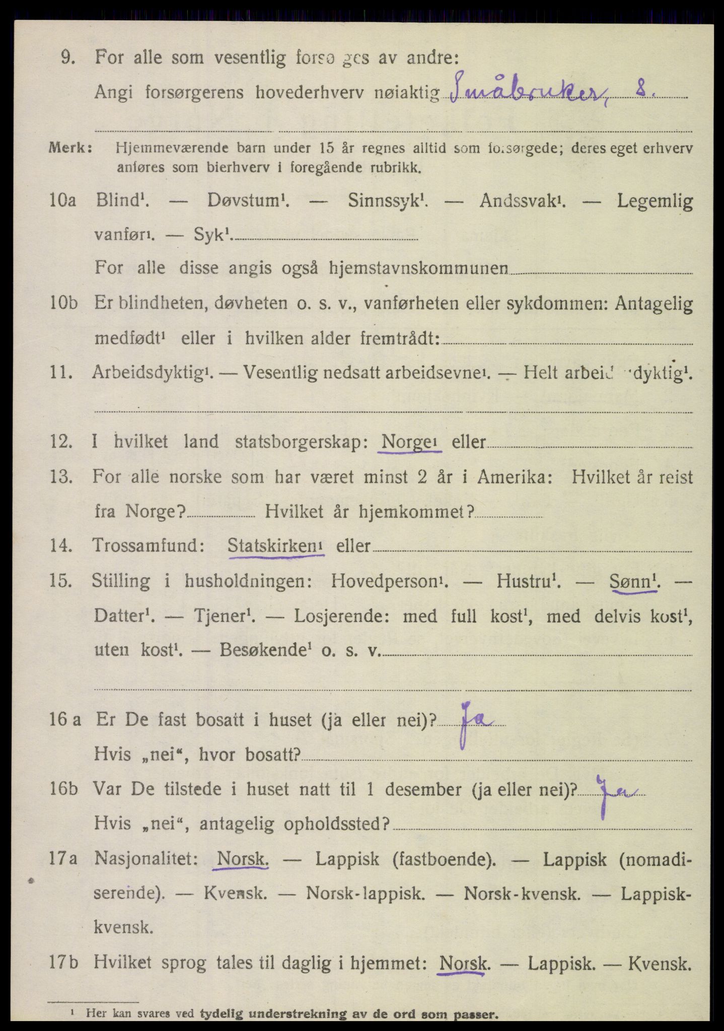 SAT, 1920 census for Hemnes, 1920, p. 4403