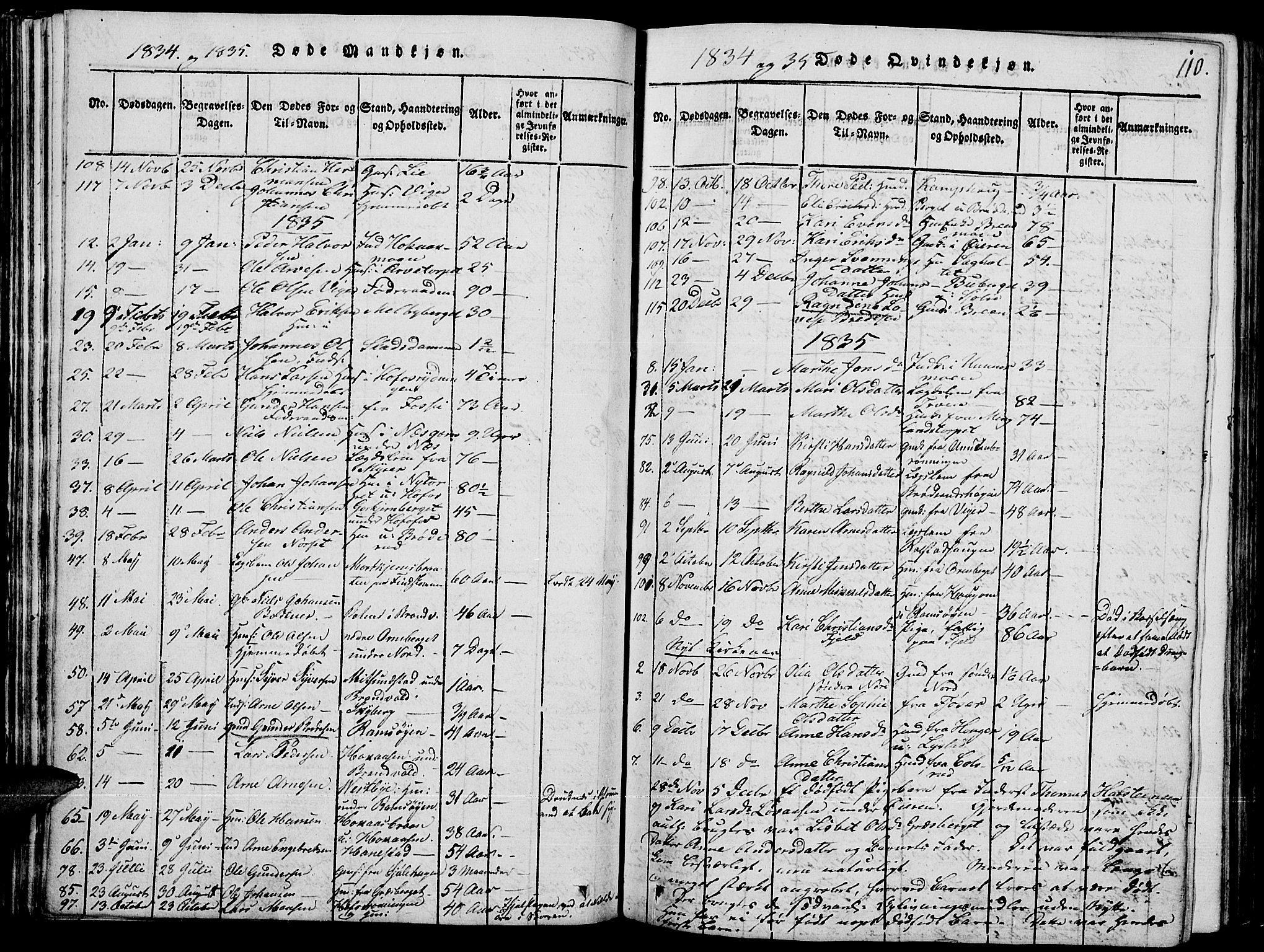 Grue prestekontor, SAH/PREST-036/H/Ha/Hab/L0001: Parish register (copy) no. 1, 1814-1841, p. 110