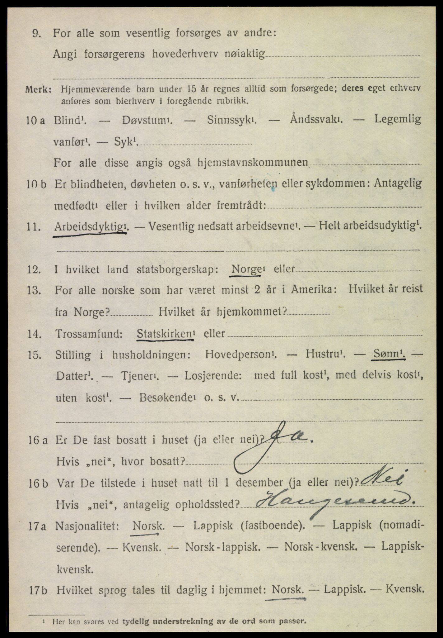 SAT, 1920 census for Gildeskål, 1920, p. 6133