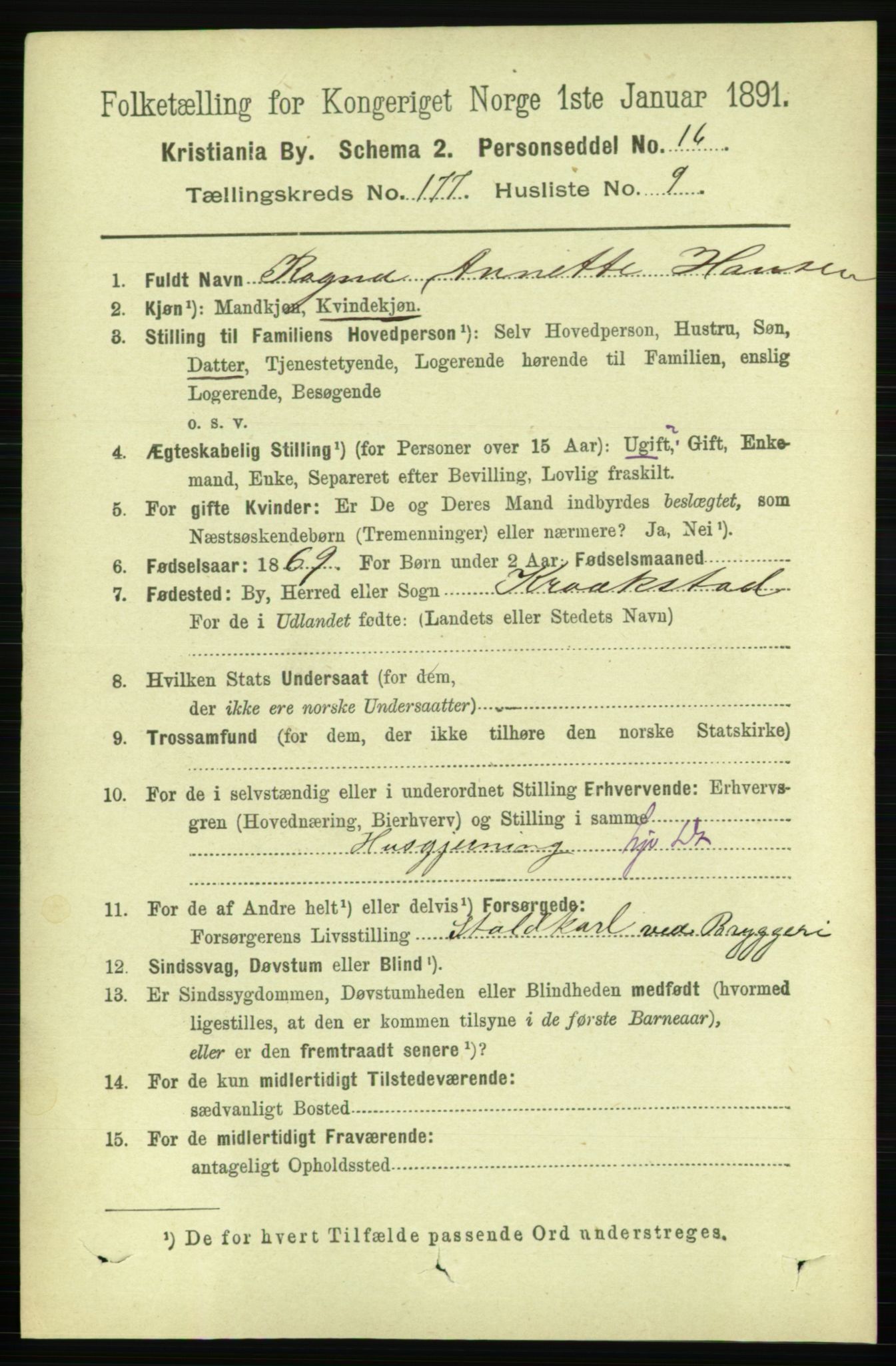 RA, 1891 census for 0301 Kristiania, 1891, p. 106678