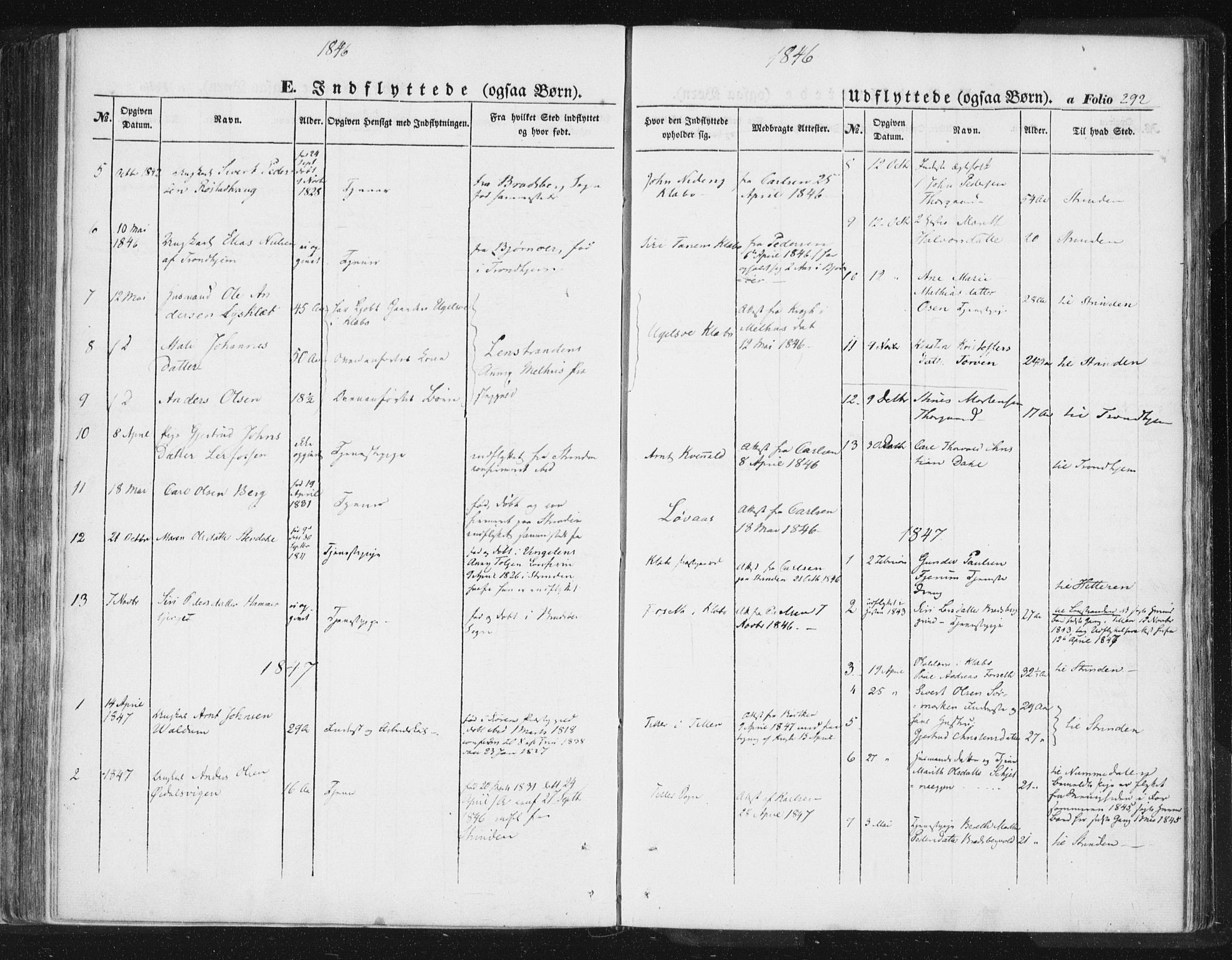 Ministerialprotokoller, klokkerbøker og fødselsregistre - Sør-Trøndelag, SAT/A-1456/618/L0441: Parish register (official) no. 618A05, 1843-1862, p. 292