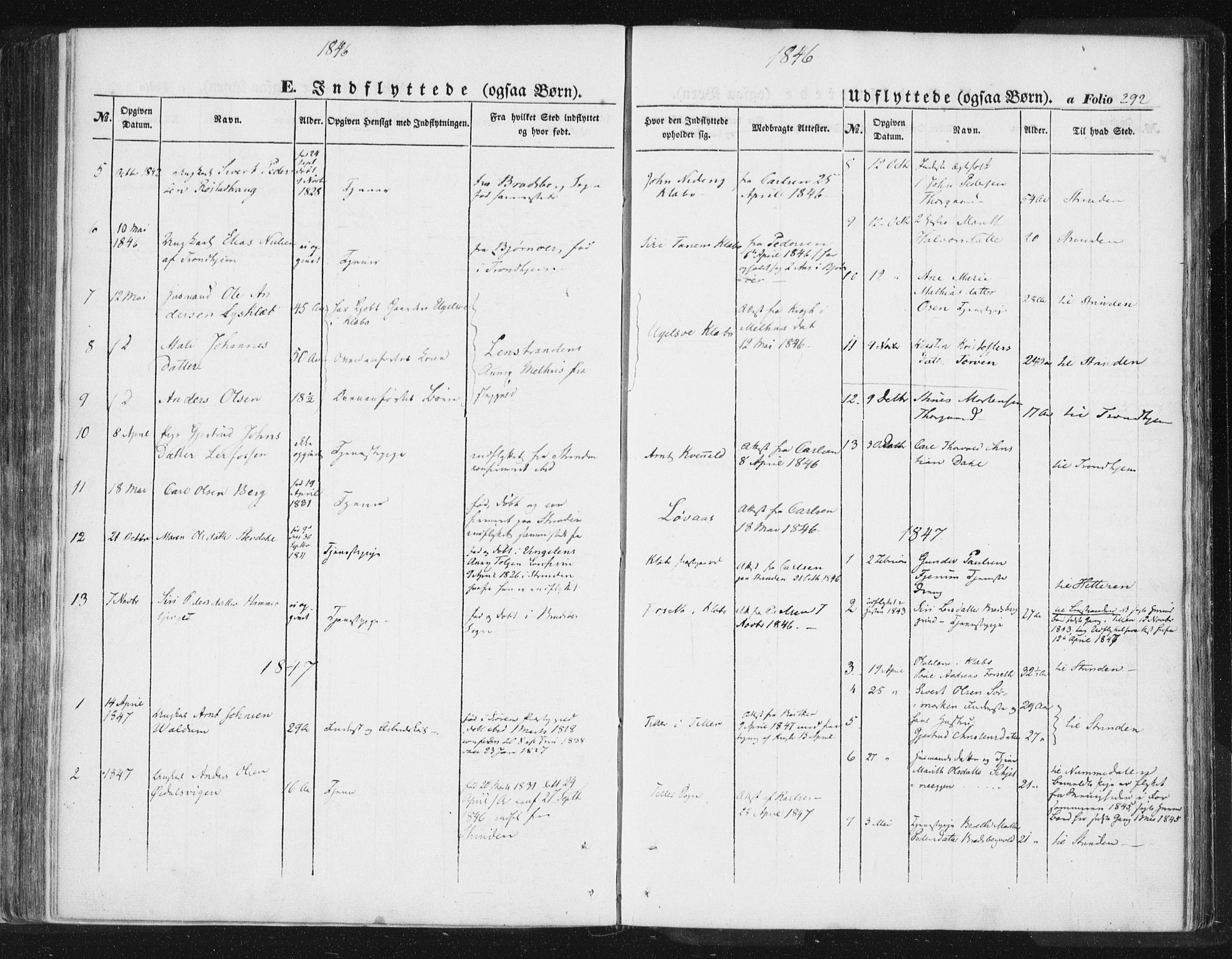 Ministerialprotokoller, klokkerbøker og fødselsregistre - Sør-Trøndelag, AV/SAT-A-1456/618/L0441: Parish register (official) no. 618A05, 1843-1862, p. 292