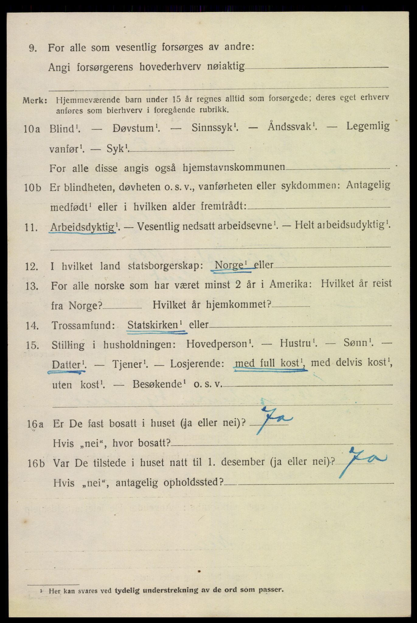 SAK, 1920 census for Iveland, 1920, p. 1304