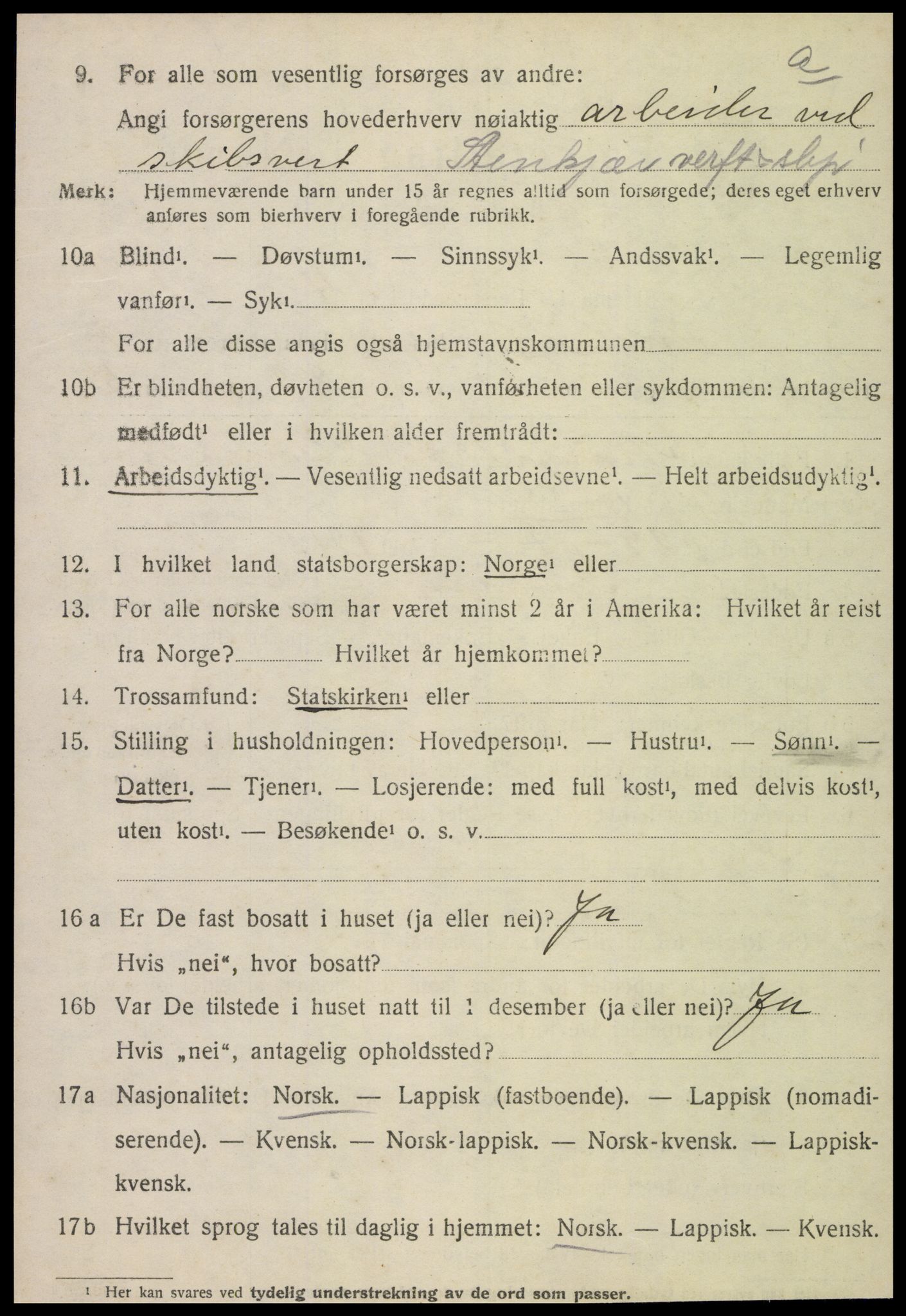 SAT, 1920 census for Inderøy, 1920, p. 5586