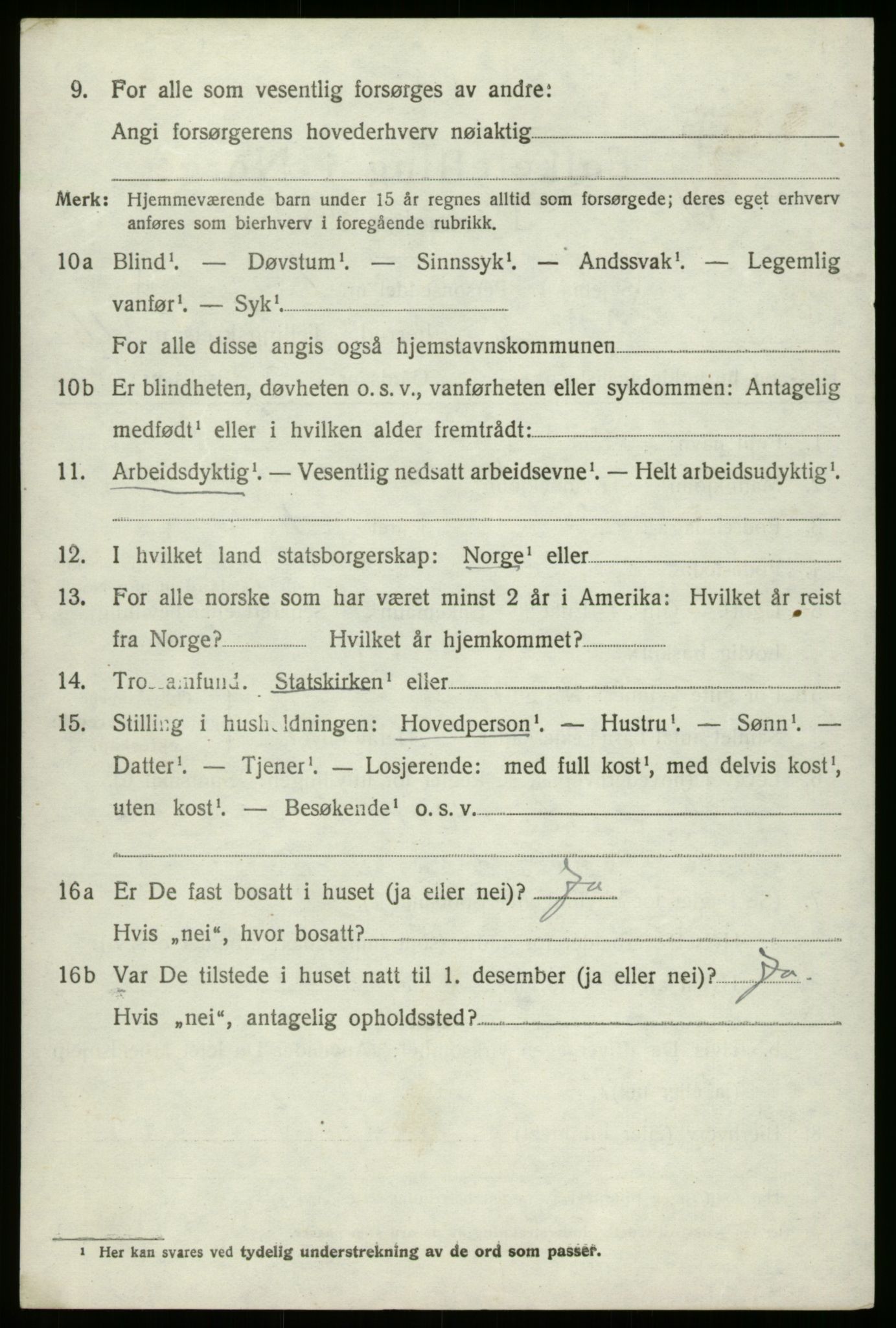 SAB, 1920 census for Innvik, 1920, p. 4640