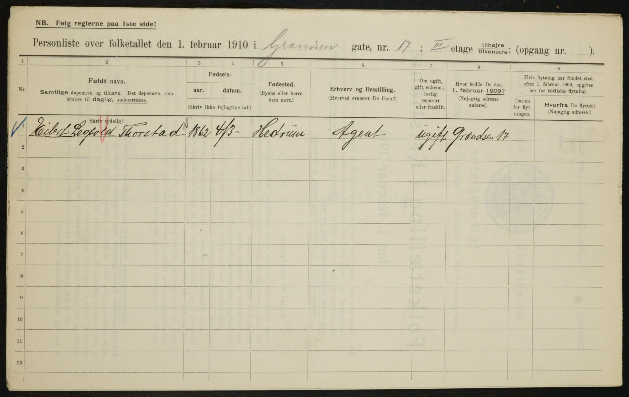 OBA, Municipal Census 1910 for Kristiania, 1910, p. 28367