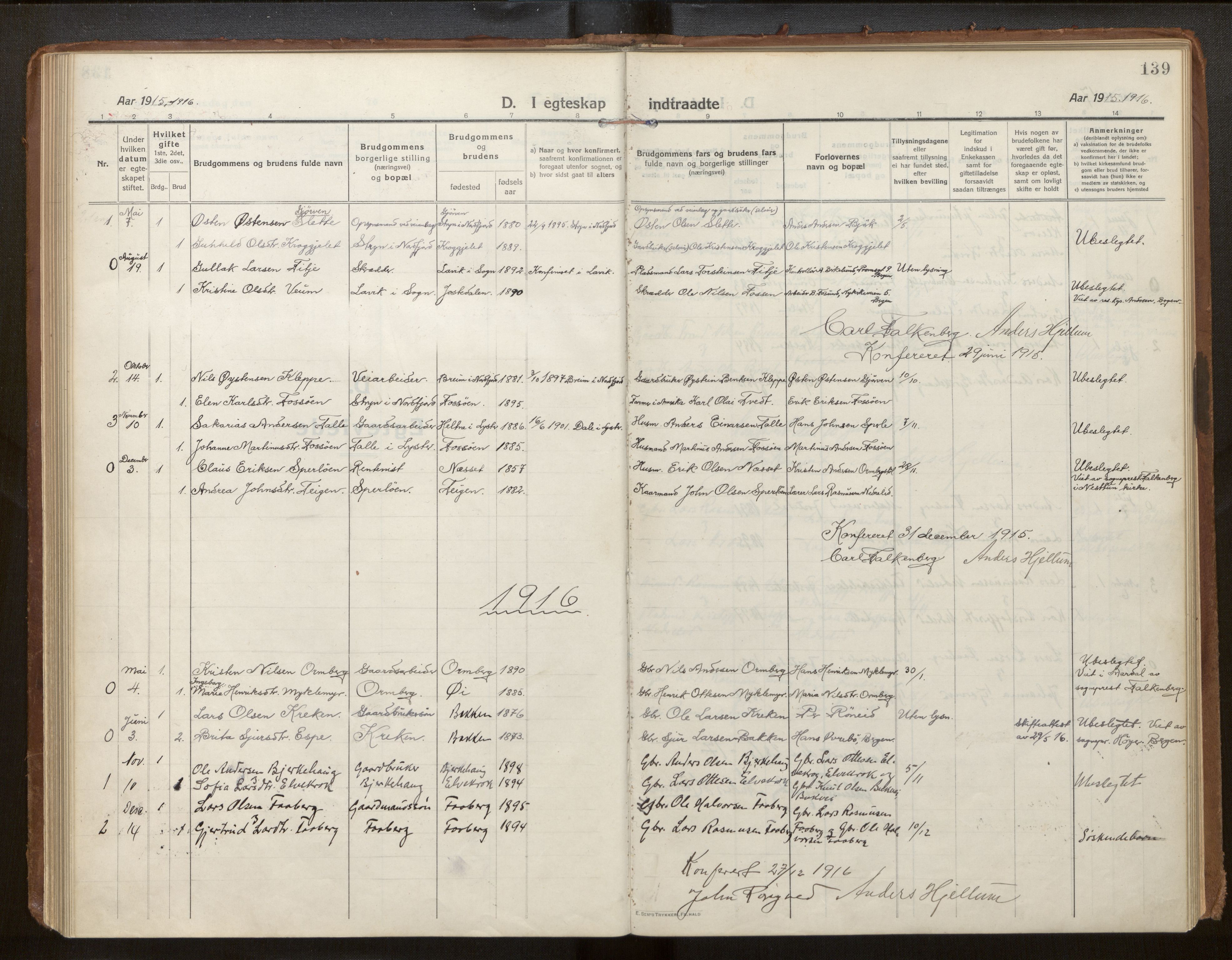 Jostedal sokneprestembete, AV/SAB-A-80601/H/Haa/Haab/L0002: Parish register (official) no. B 2, 1915-1931, p. 139