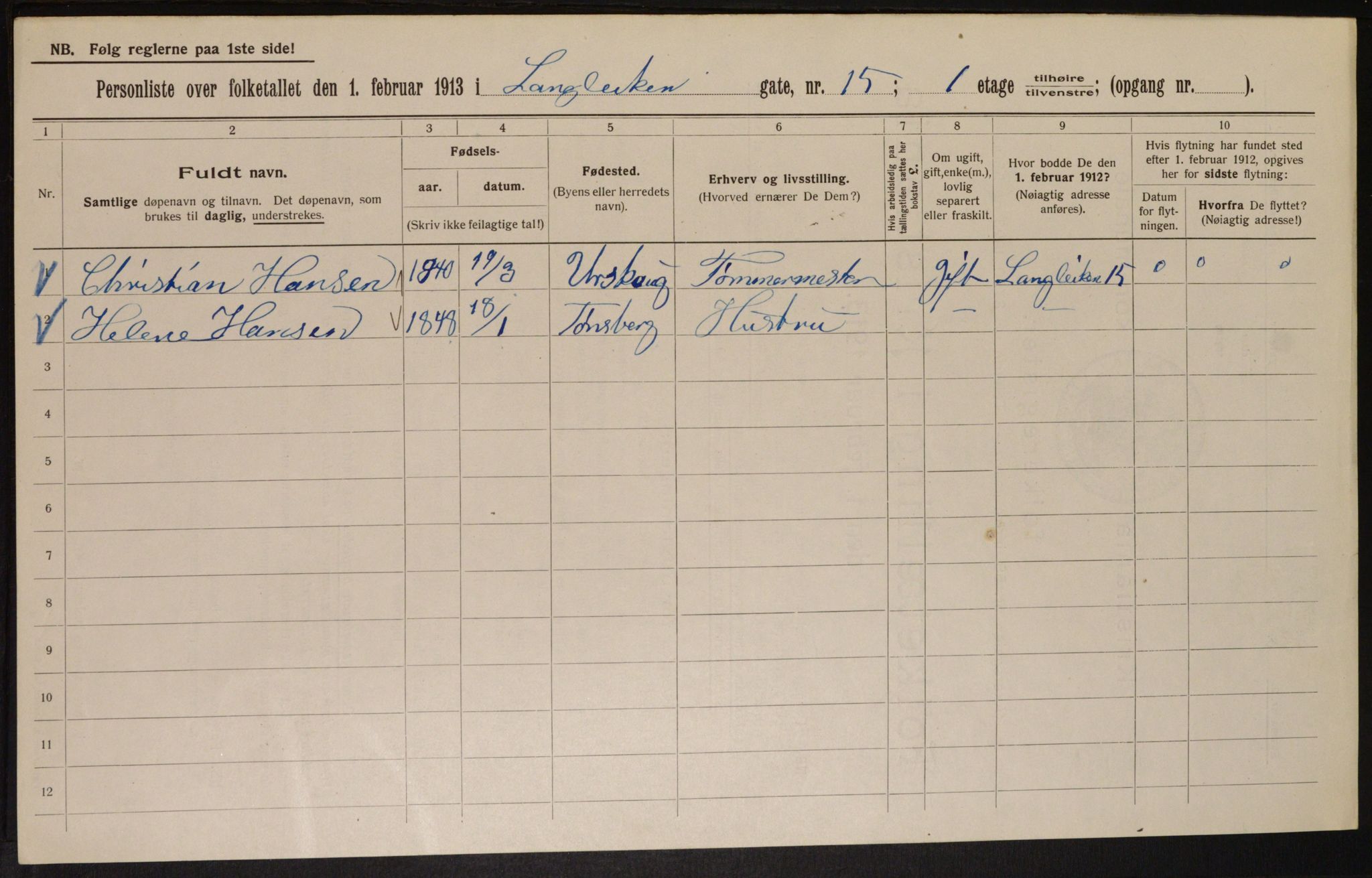 OBA, Municipal Census 1913 for Kristiania, 1913, p. 56836