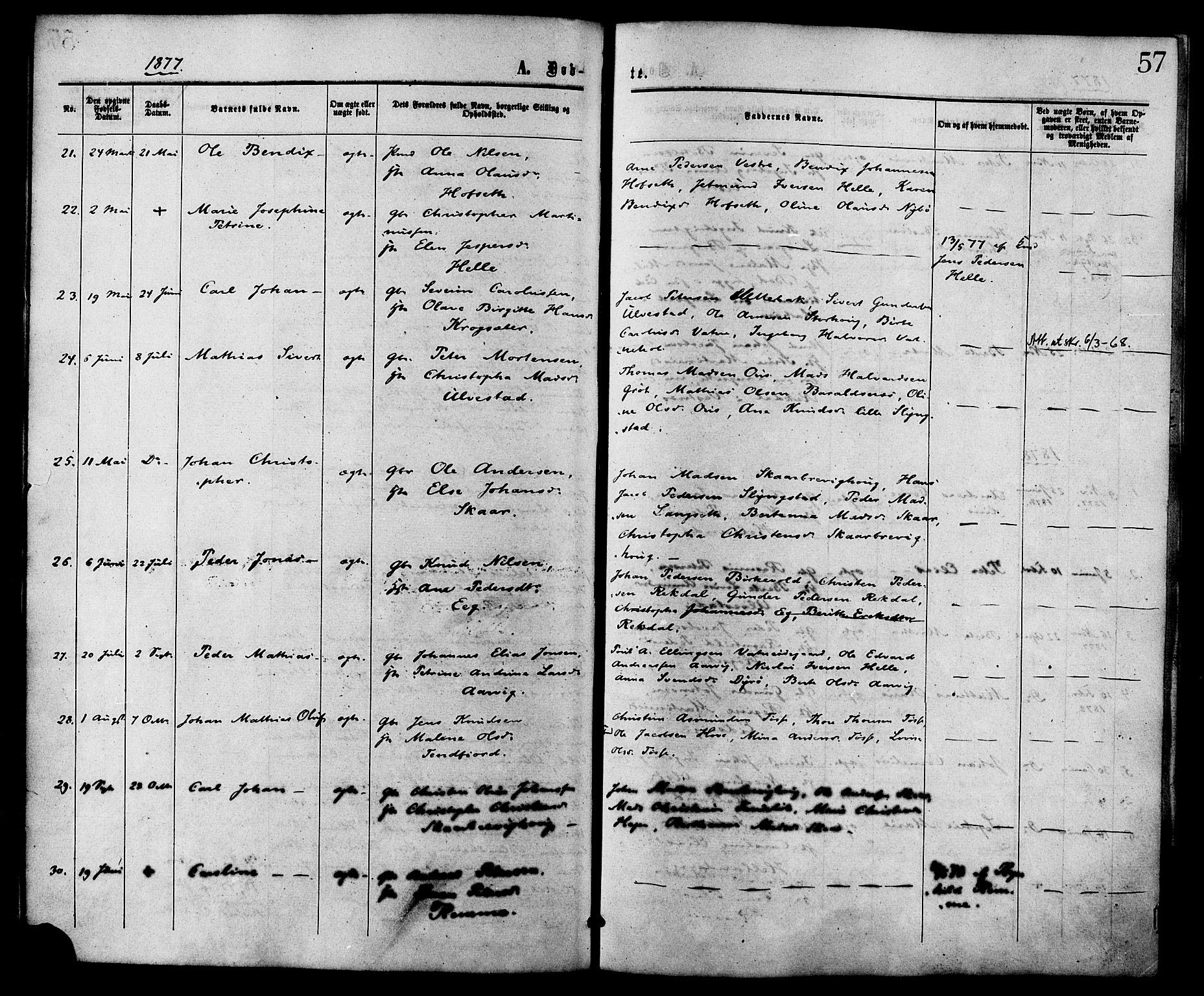 Ministerialprotokoller, klokkerbøker og fødselsregistre - Møre og Romsdal, AV/SAT-A-1454/525/L0373: Parish register (official) no. 525A03, 1864-1879, p. 57