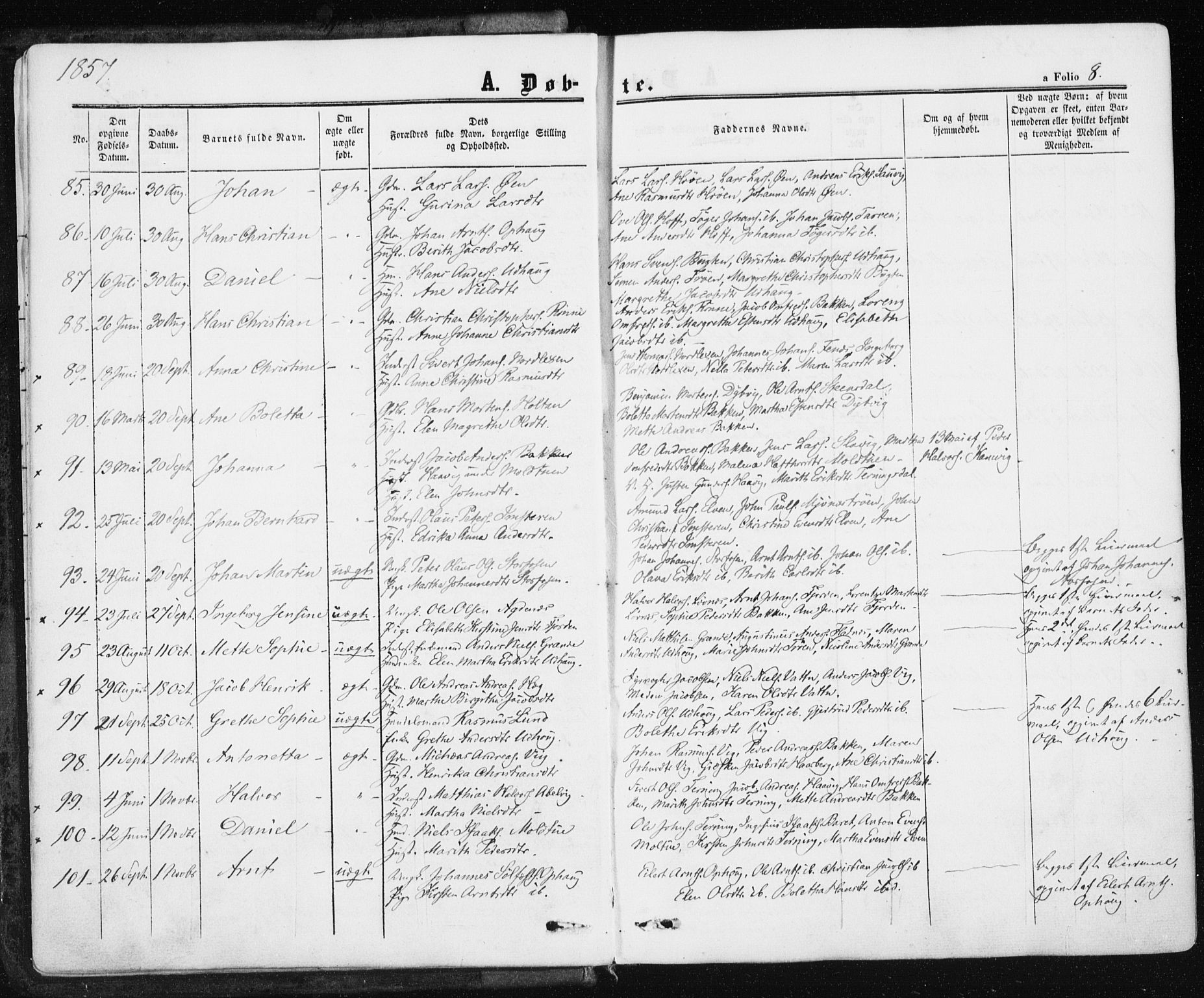 Ministerialprotokoller, klokkerbøker og fødselsregistre - Sør-Trøndelag, SAT/A-1456/659/L0737: Parish register (official) no. 659A07, 1857-1875, p. 8