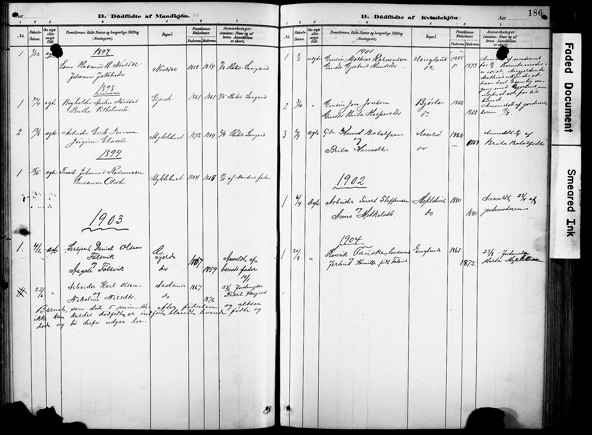 Eid sokneprestembete, AV/SAB-A-82301/H/Hab/Habb/L0002: Parish register (copy) no. B 2, 1882-1907, p. 186