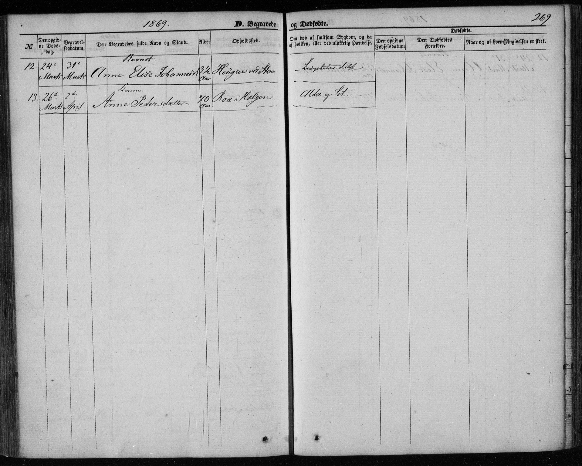 Holla kirkebøker, SAKO/A-272/F/Fa/L0006: Parish register (official) no. 6, 1861-1869, p. 269