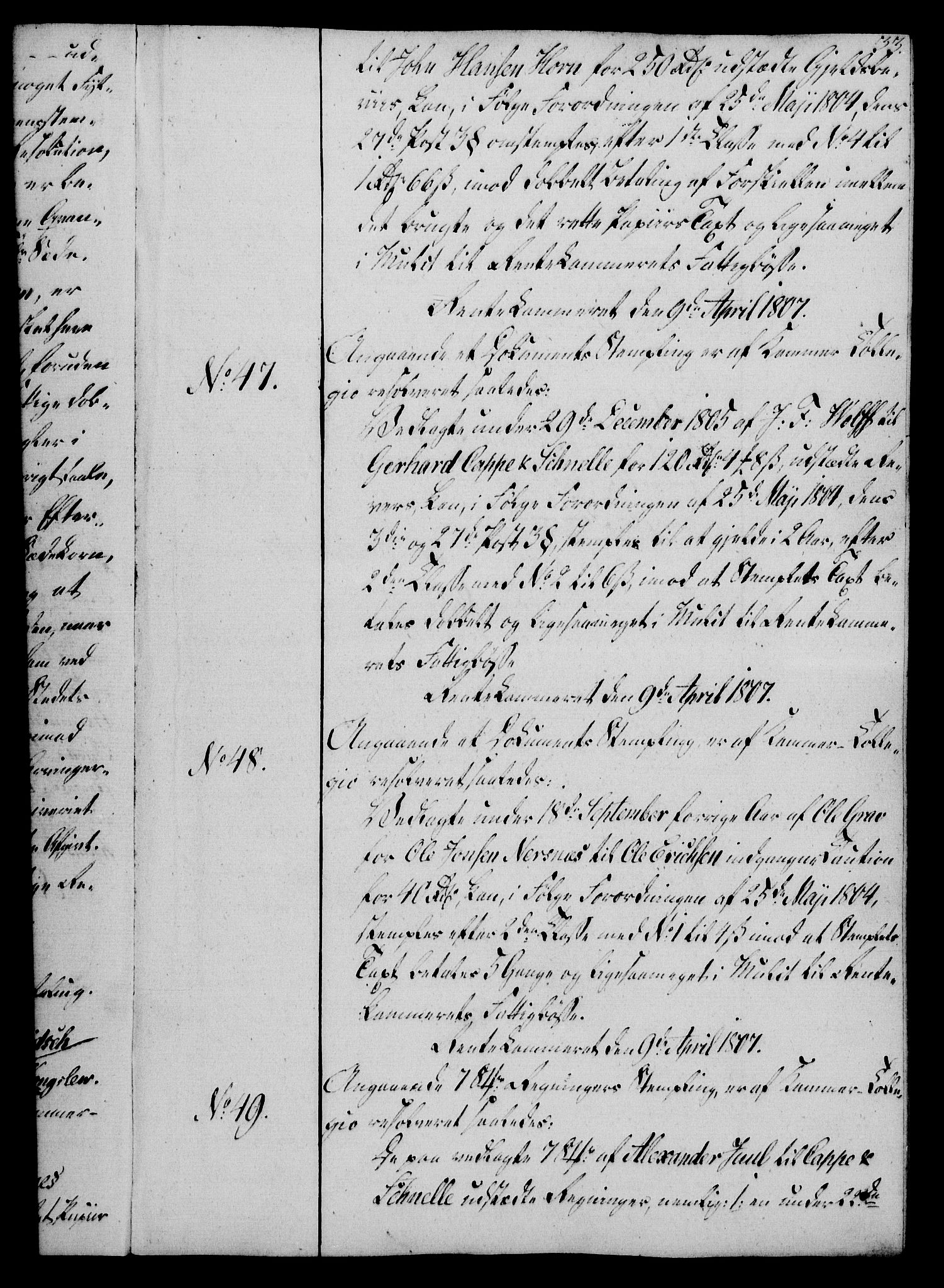 Rentekammeret, Kammerkanselliet, RA/EA-3111/G/Gg/Gga/L0019: Norsk ekspedisjonsprotokoll med register (merket RK 53.19), 1807-1810, p. 33