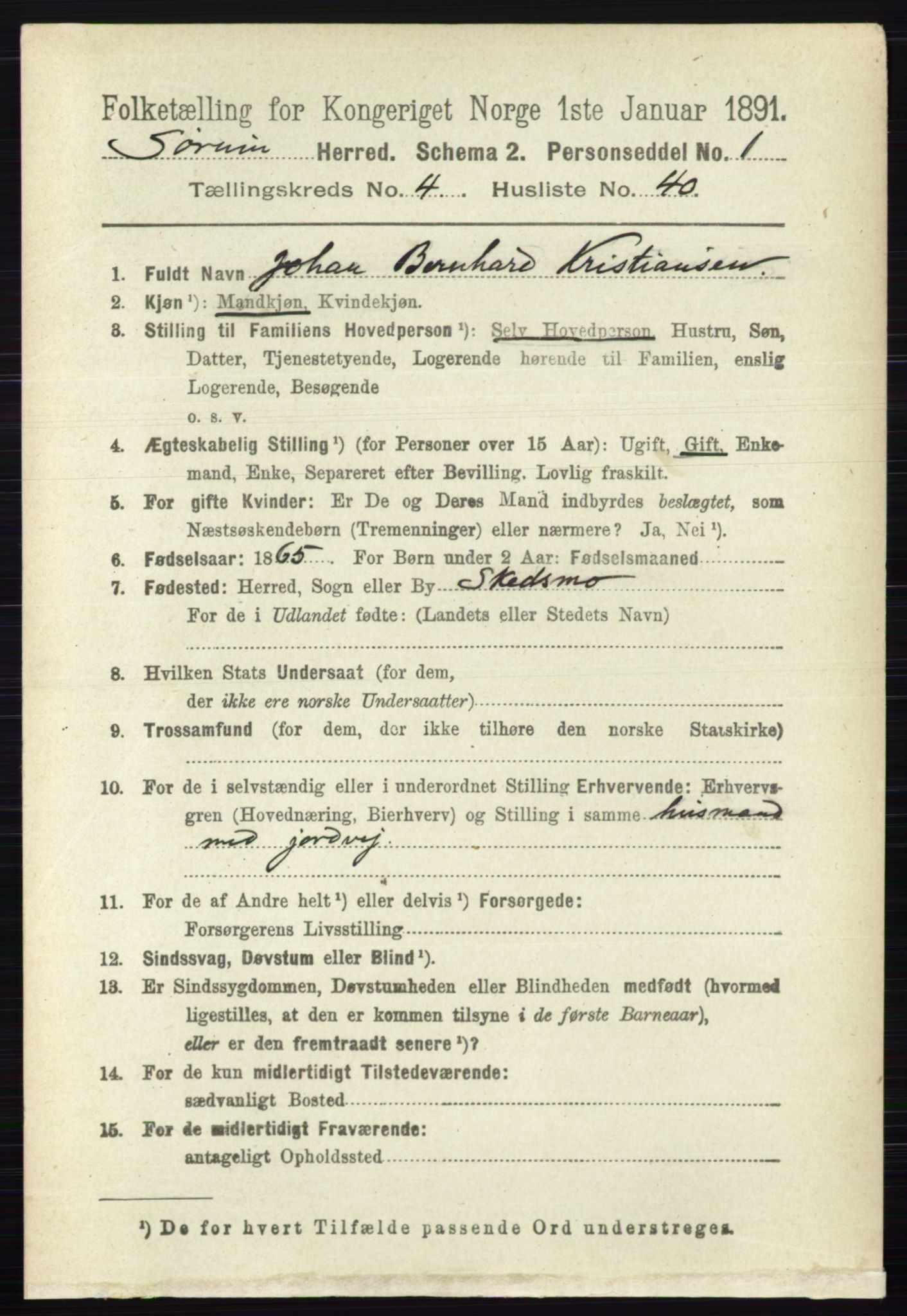 RA, 1891 census for 0226 Sørum, 1891, p. 2114