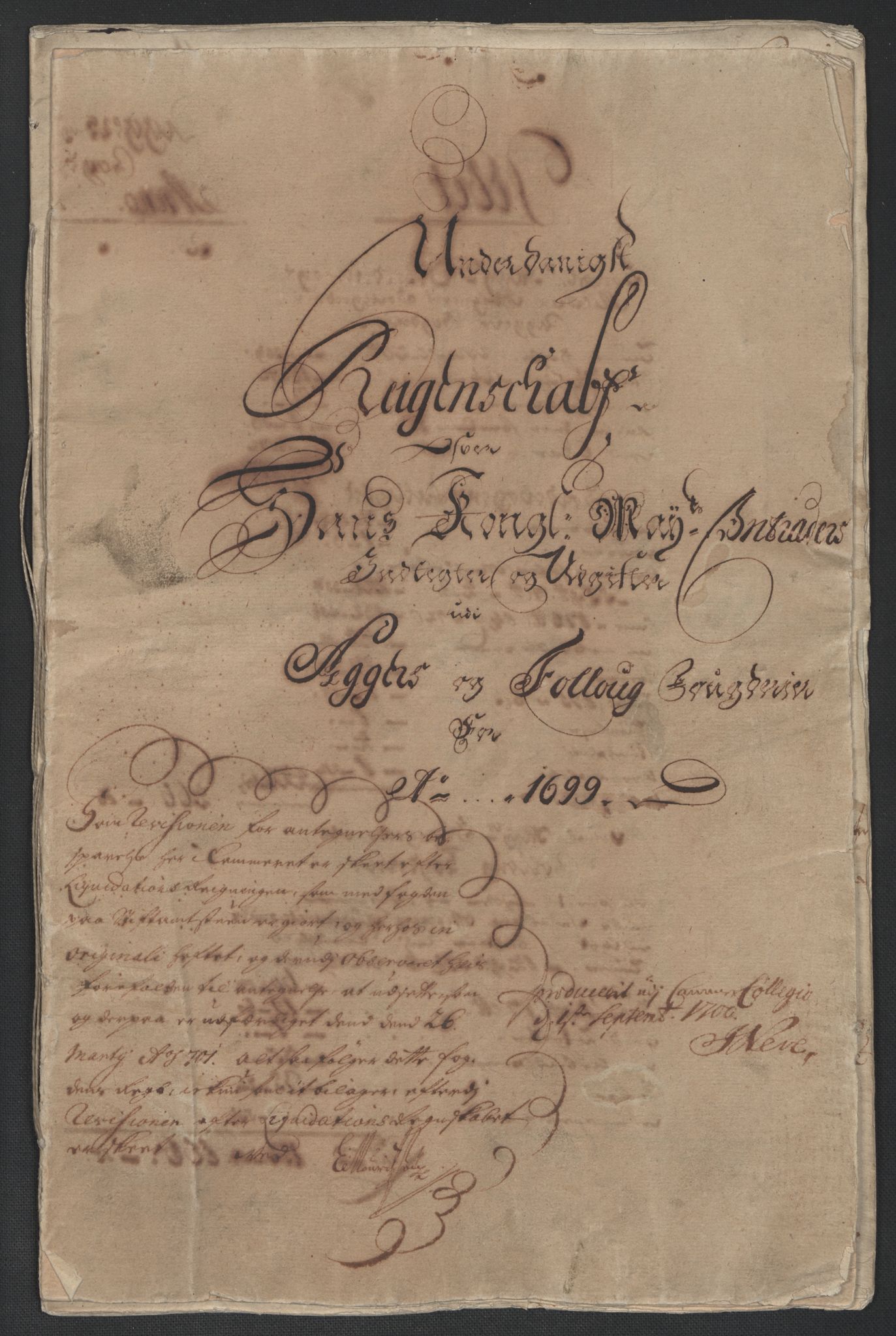 Rentekammeret inntil 1814, Reviderte regnskaper, Fogderegnskap, AV/RA-EA-4092/R10/L0442: Fogderegnskap Aker og Follo, 1699, p. 3
