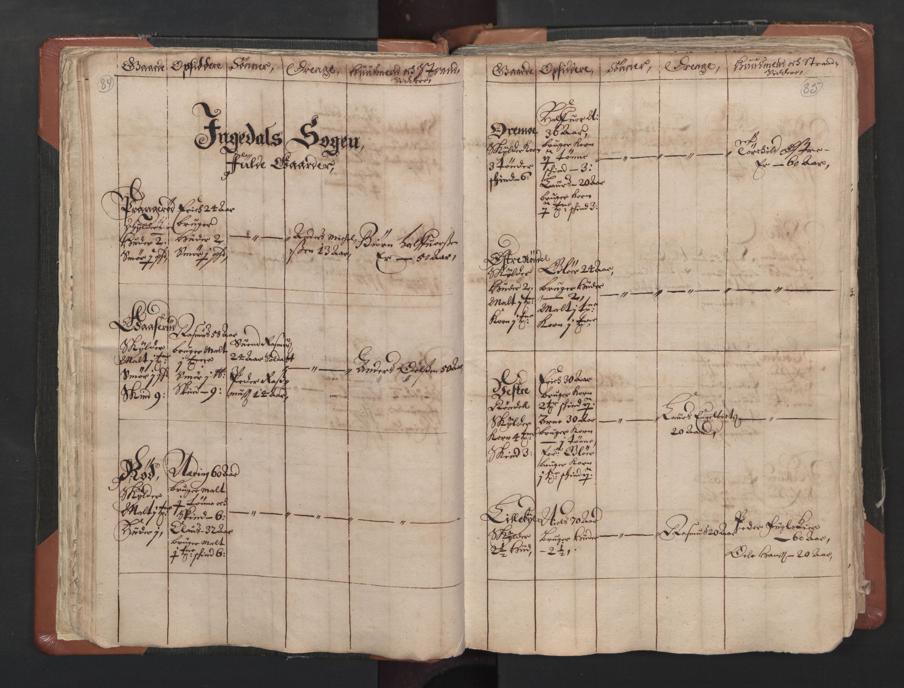 RA, Vicar's Census 1664-1666, no. 1: Nedre Borgesyssel deanery, 1664-1666, p. 84-85