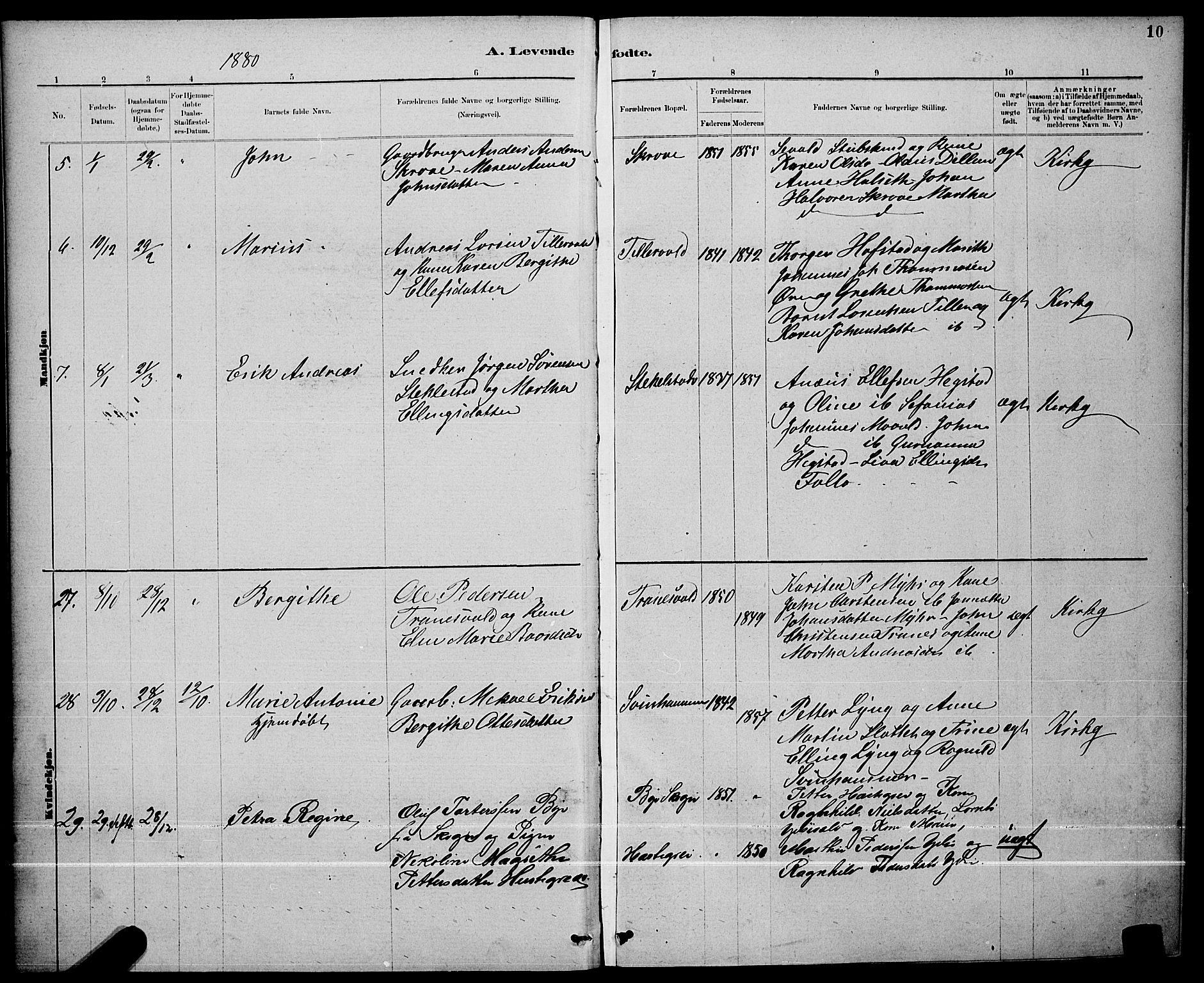 Ministerialprotokoller, klokkerbøker og fødselsregistre - Nord-Trøndelag, SAT/A-1458/723/L0256: Parish register (copy) no. 723C04, 1879-1890, p. 10