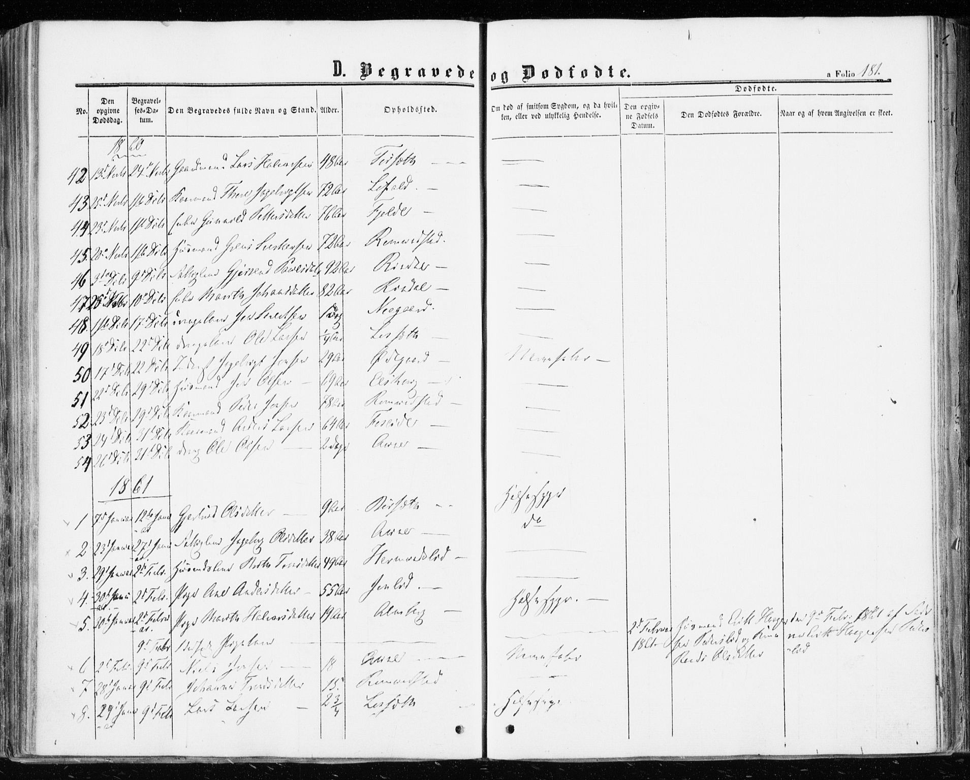 Ministerialprotokoller, klokkerbøker og fødselsregistre - Møre og Romsdal, AV/SAT-A-1454/598/L1067: Parish register (official) no. 598A01, 1858-1871, p. 181