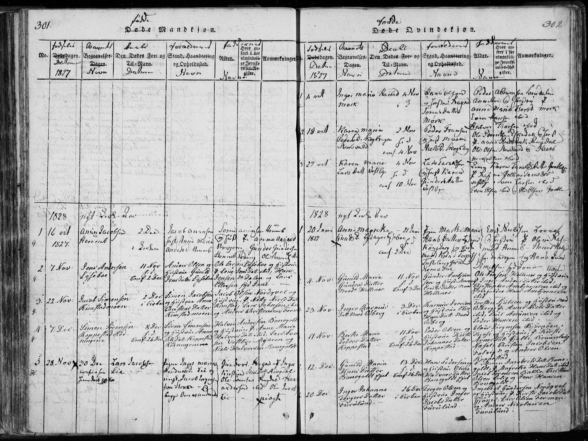 Hedrum kirkebøker, SAKO/A-344/F/Fa/L0004: Parish register (official) no. I 4, 1817-1835, p. 301-302