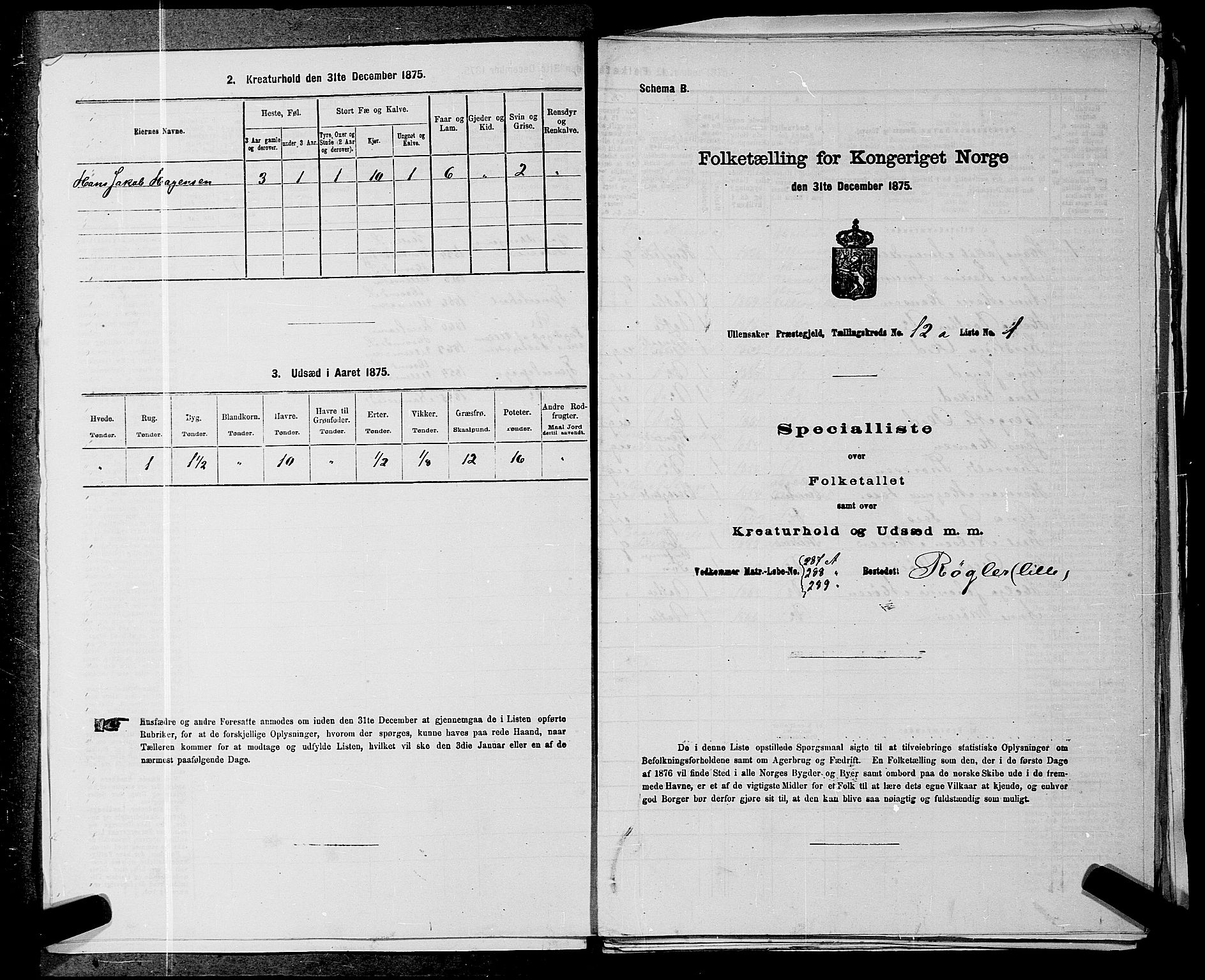 RA, 1875 census for 0235P Ullensaker, 1875, p. 1732