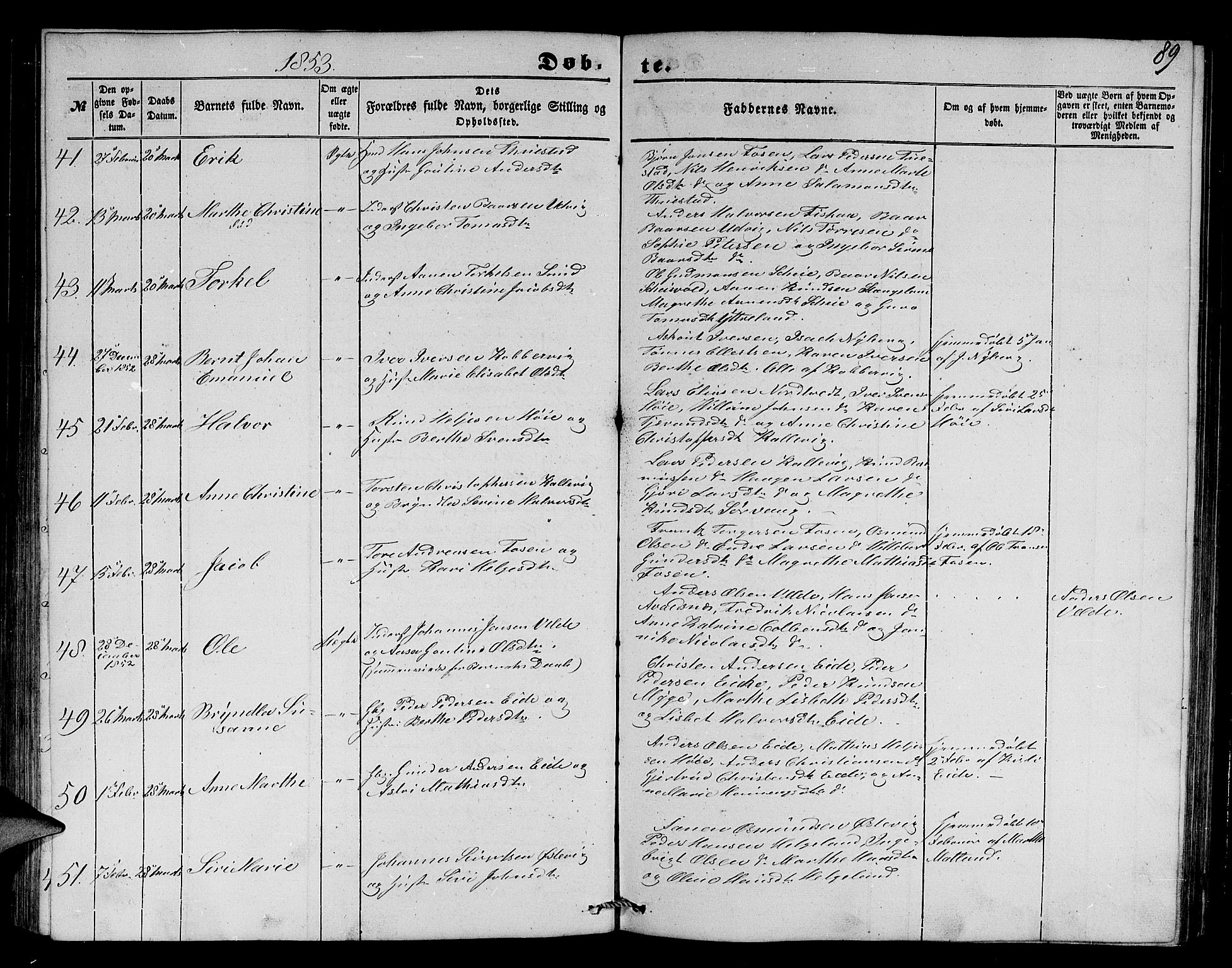 Avaldsnes sokneprestkontor, AV/SAST-A -101851/H/Ha/Hab/L0002: Parish register (copy) no. B 2, 1848-1856, p. 89