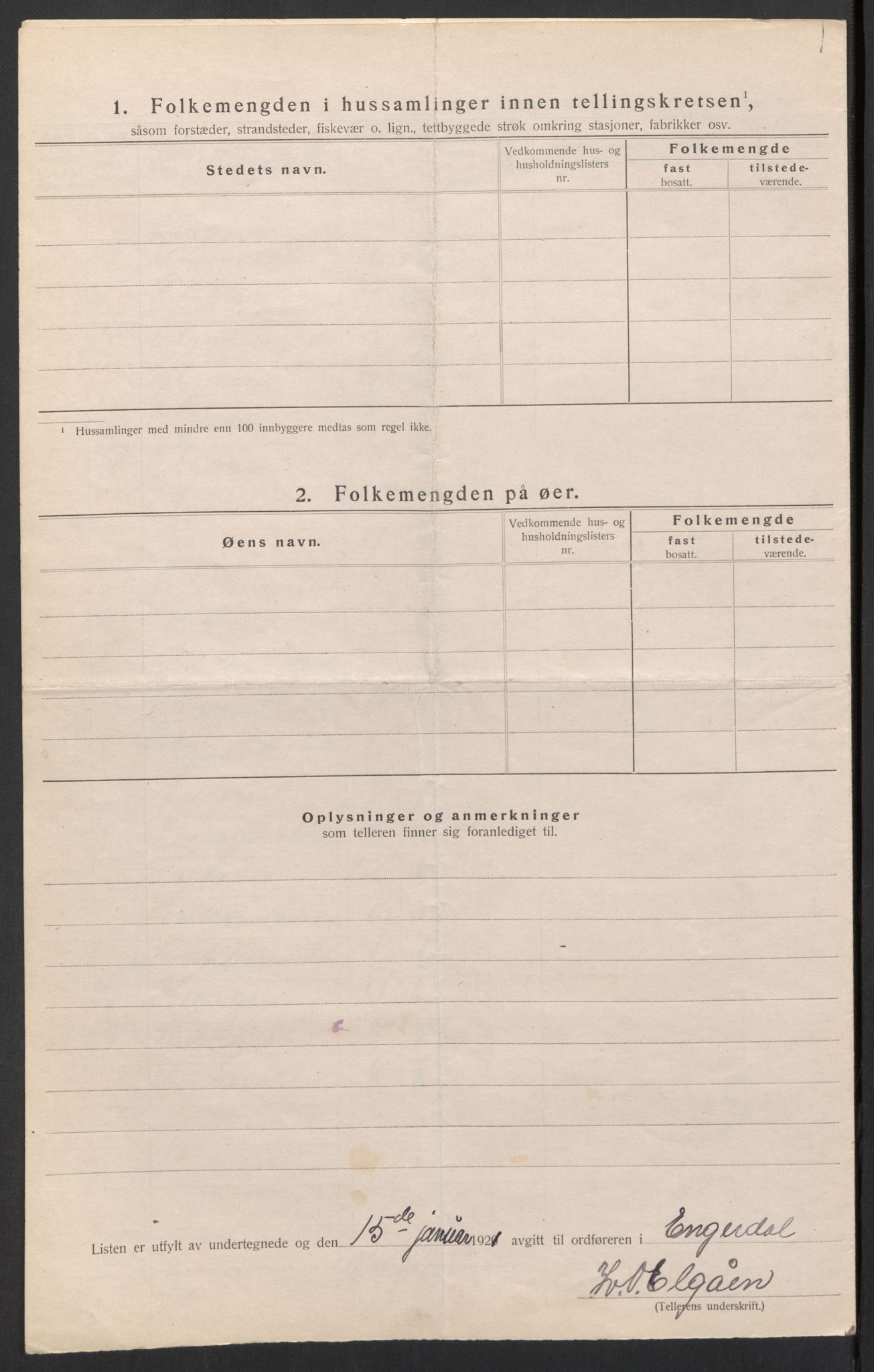 SAH, 1920 census for Engerdal, 1920, p. 17