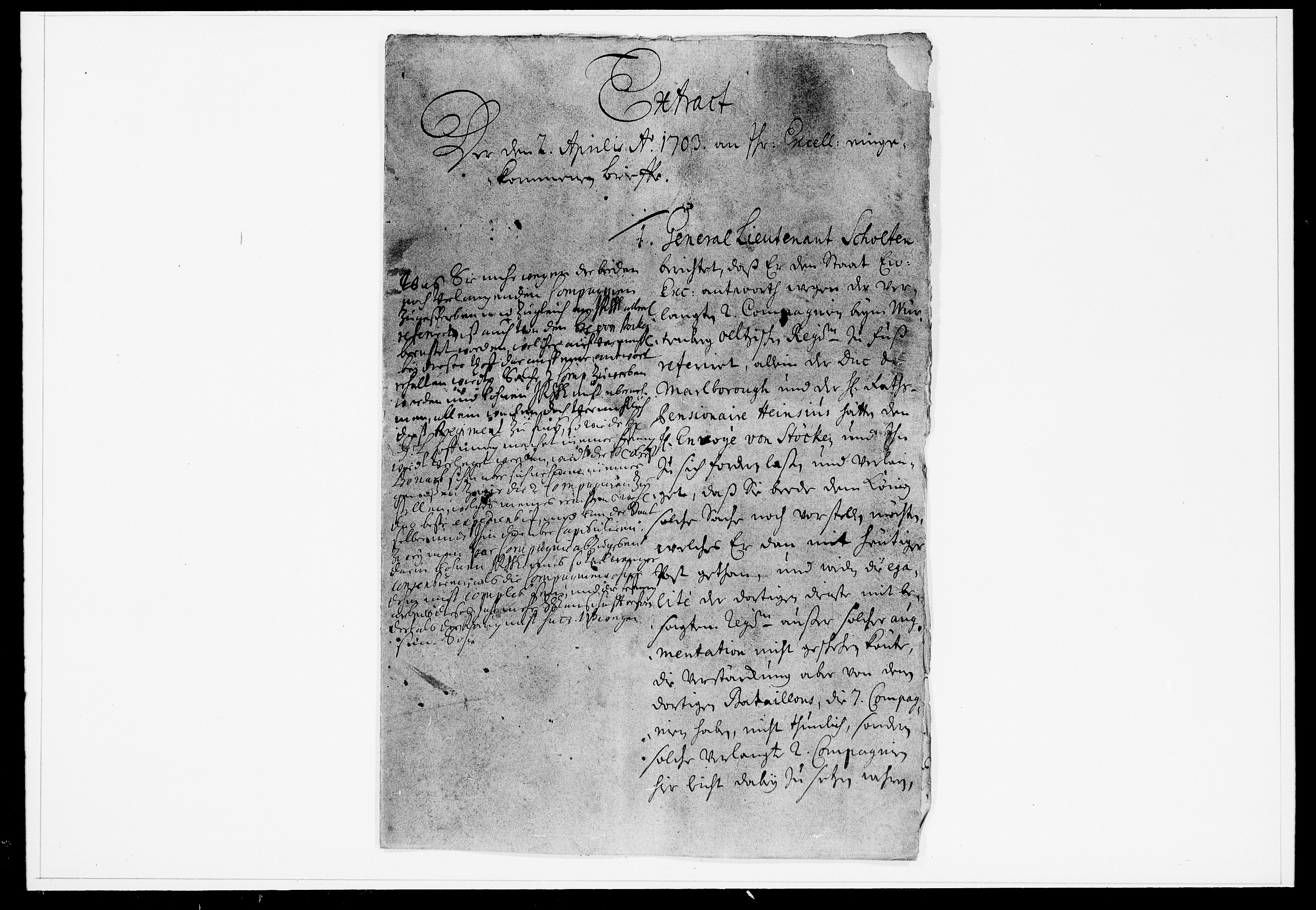 Krigskollegiet, Krigskancelliet, DRA/A-0006/-/0934-0939: Refererede sager, 1703, p. 431