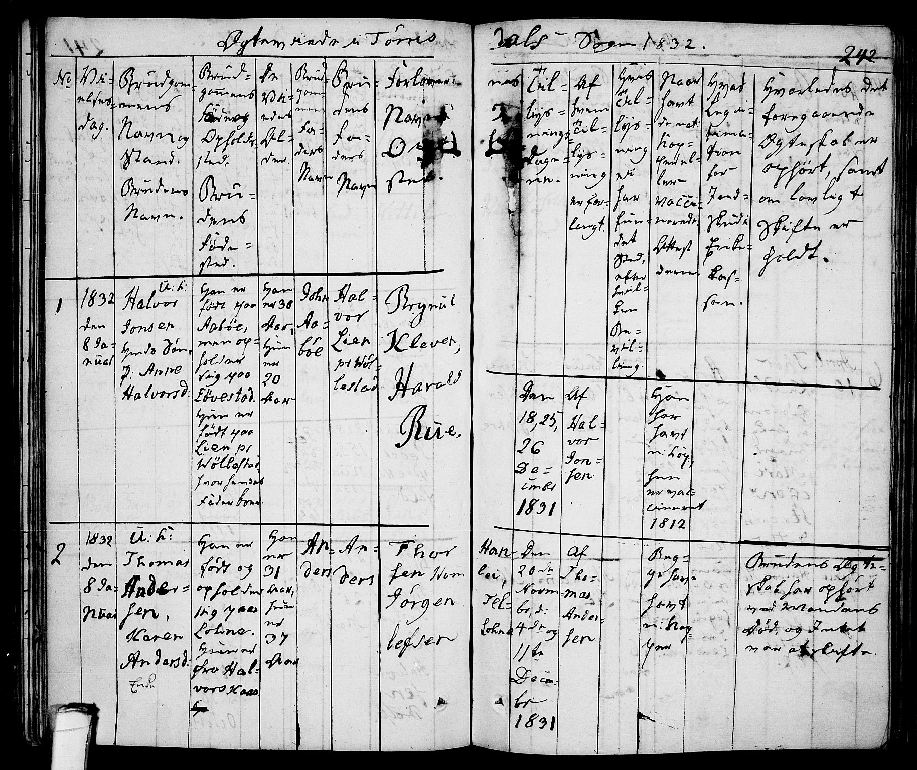 Drangedal kirkebøker, SAKO/A-258/F/Fa/L0006: Parish register (official) no. 6, 1831-1837, p. 242