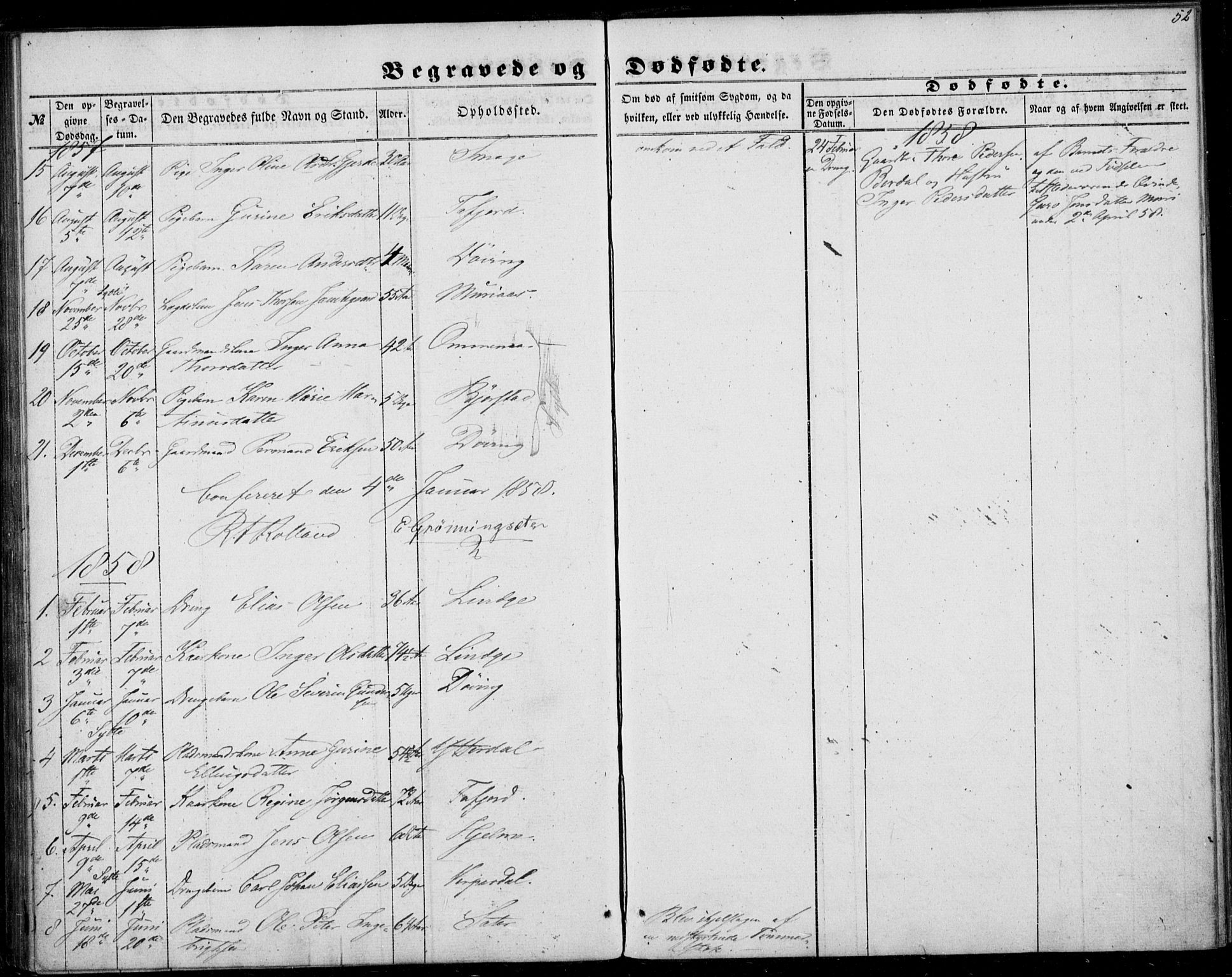 Ministerialprotokoller, klokkerbøker og fødselsregistre - Møre og Romsdal, SAT/A-1454/519/L0251: Parish register (official) no. 519A10, 1854-1868, p. 52