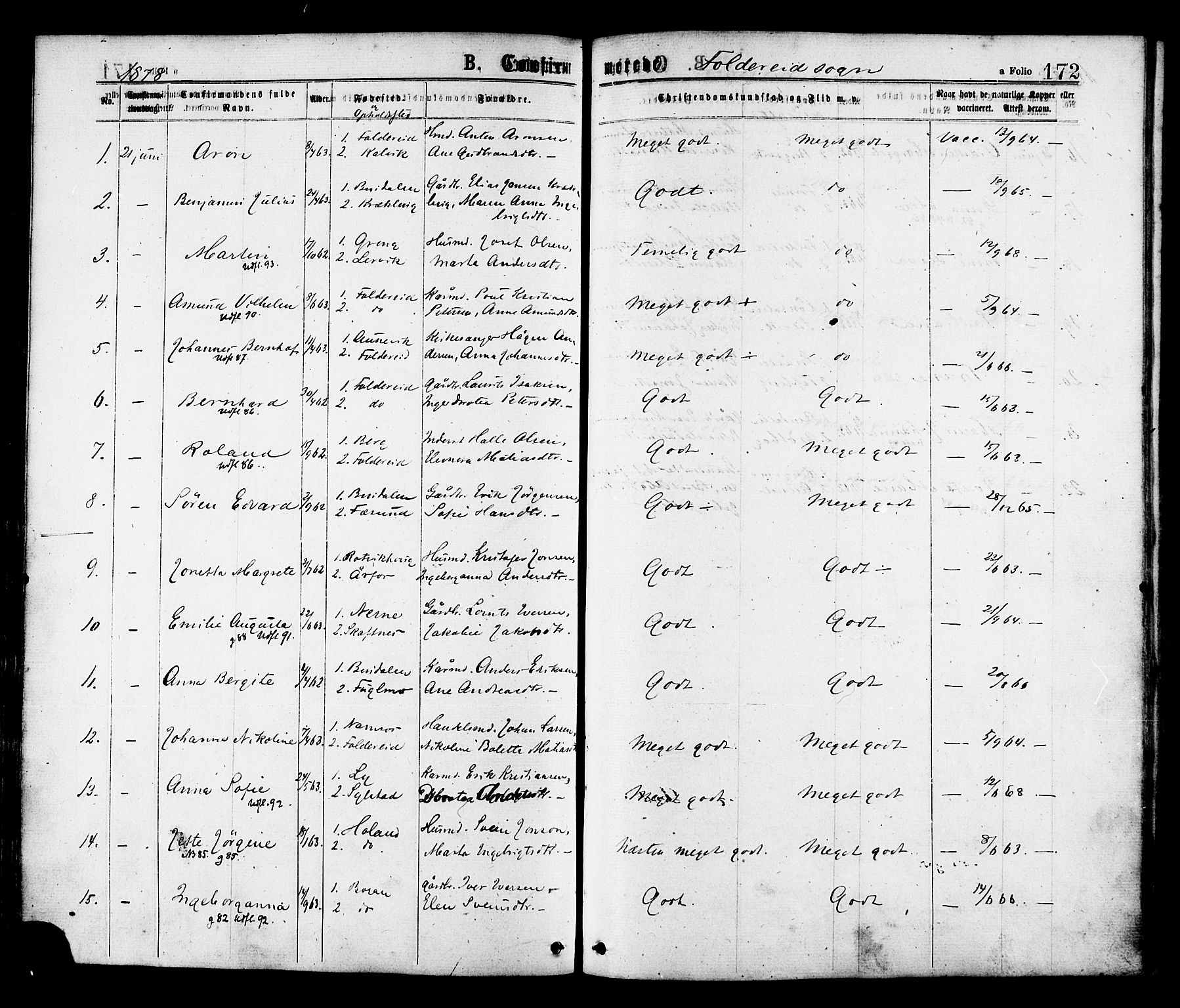 Ministerialprotokoller, klokkerbøker og fødselsregistre - Nord-Trøndelag, SAT/A-1458/780/L0642: Parish register (official) no. 780A07 /2, 1878-1885, p. 172