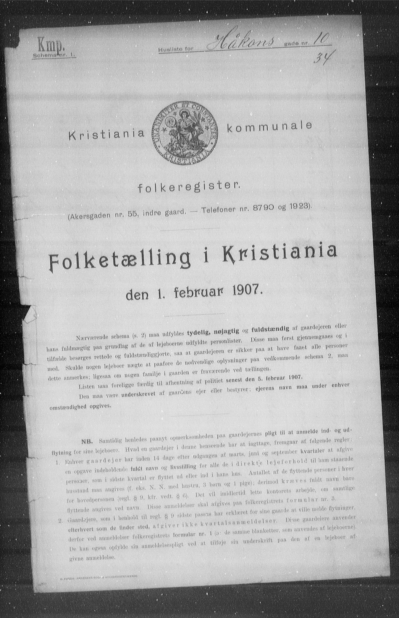 OBA, Municipal Census 1907 for Kristiania, 1907, p. 21944