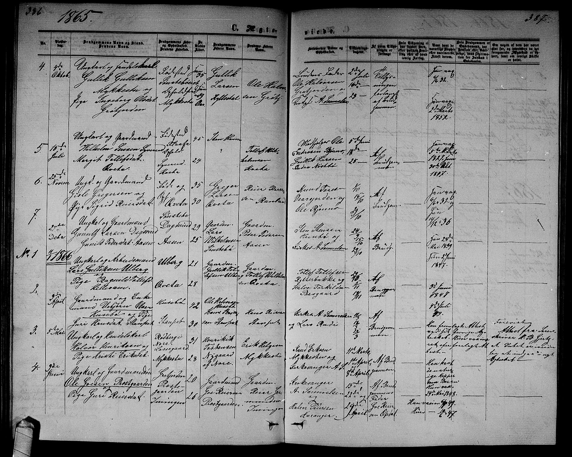 Nore kirkebøker, SAKO/A-238/G/Gb/L0001: Parish register (copy) no. II 1, 1862-1877, p. 386-387