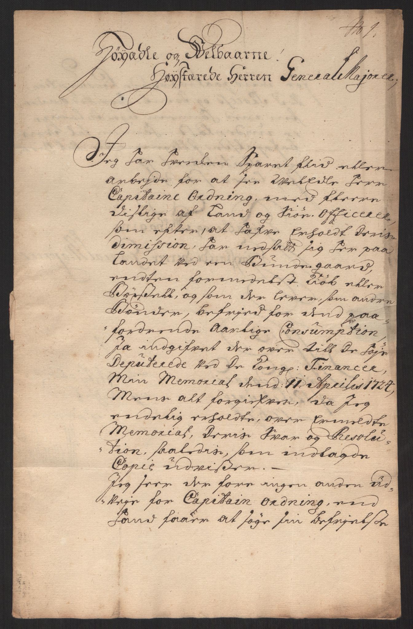 Kommanderende general (KG I) med Det norske krigsdirektorium, AV/RA-EA-5419/D/L0060: Stattholderens, stiftamtmenns og amtmenns brev, 1720-1730, p. 321