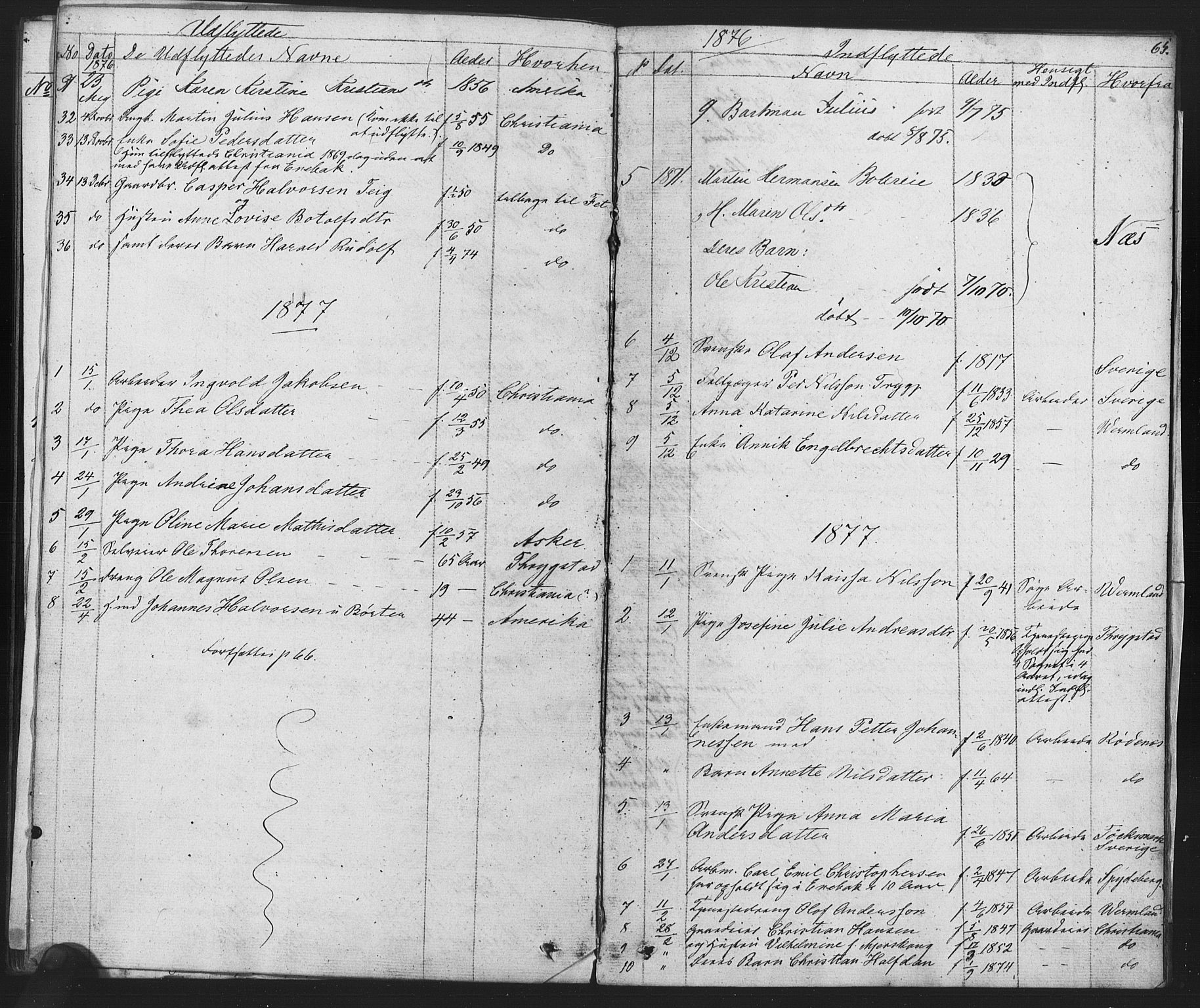 Enebakk prestekontor Kirkebøker, AV/SAO-A-10171c/F/Fa/L0014: Parish register (official) no. I 14, 1833-1878, p. 65