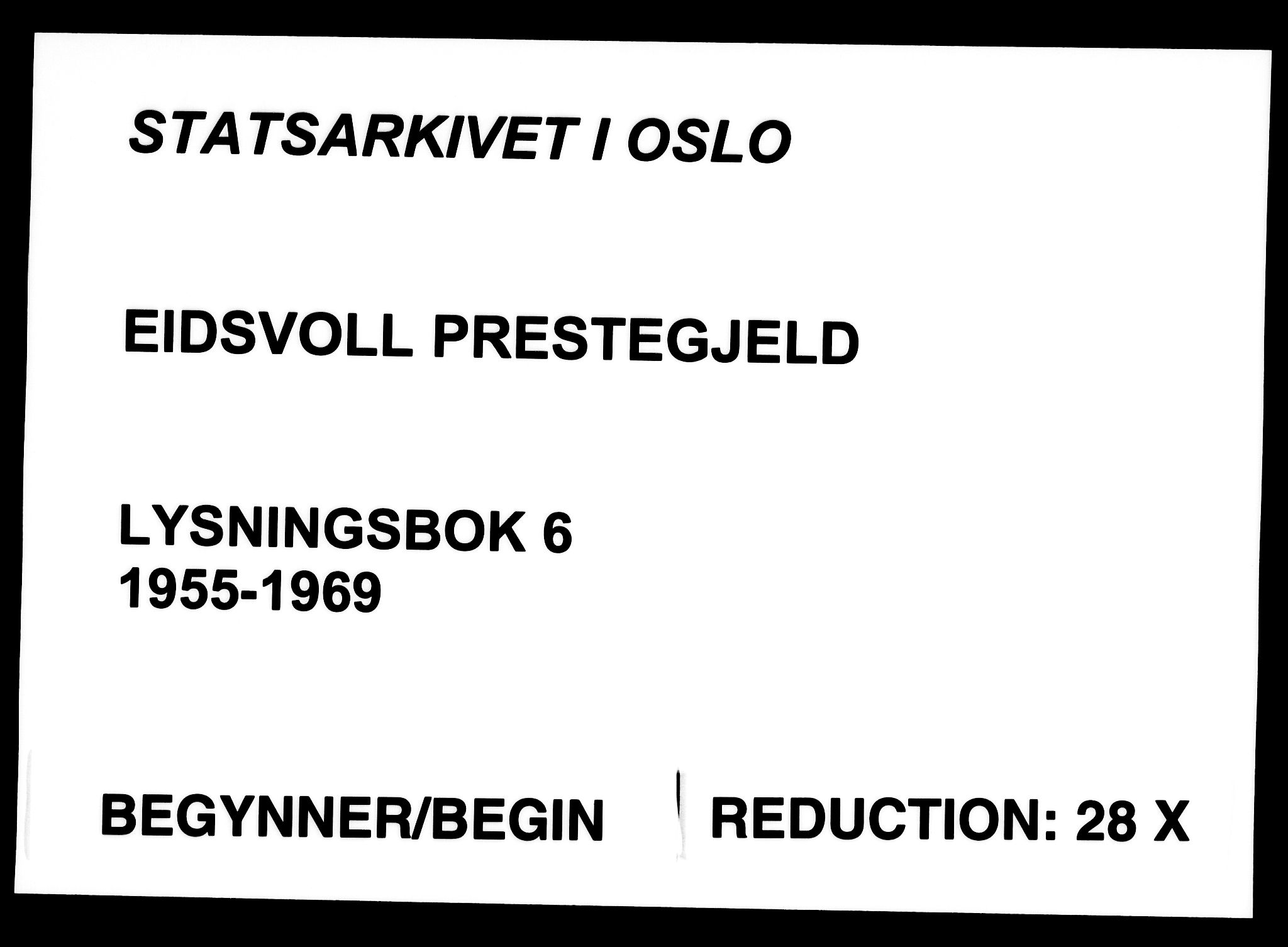 Eidsvoll prestekontor Kirkebøker, AV/SAO-A-10888/H/Ha/L0006: Banns register no. 6, 1955-1969