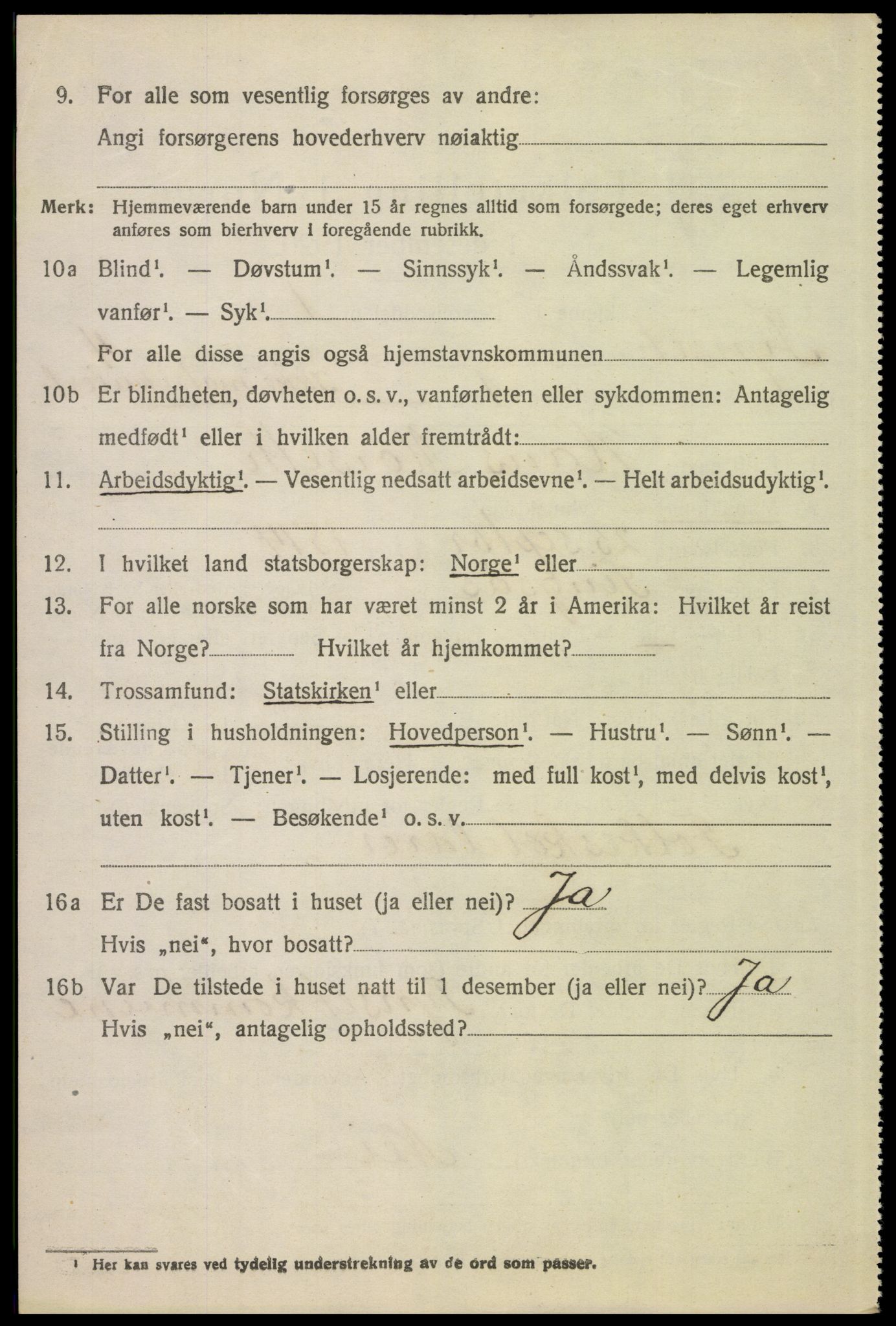 SAH, 1920 census for Tynset, 1920, p. 3177