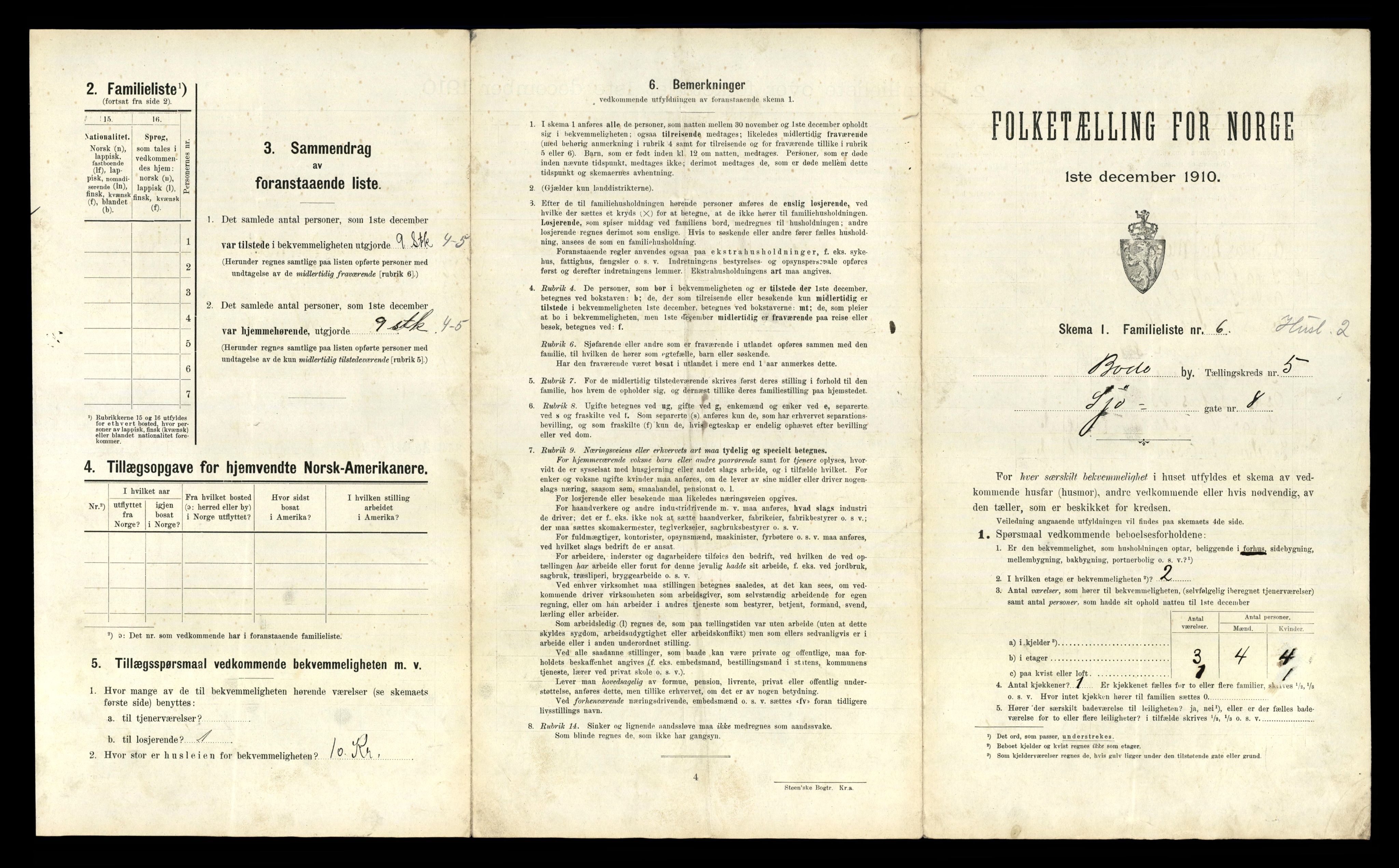 RA, 1910 census for Bodø, 1910, p. 1313