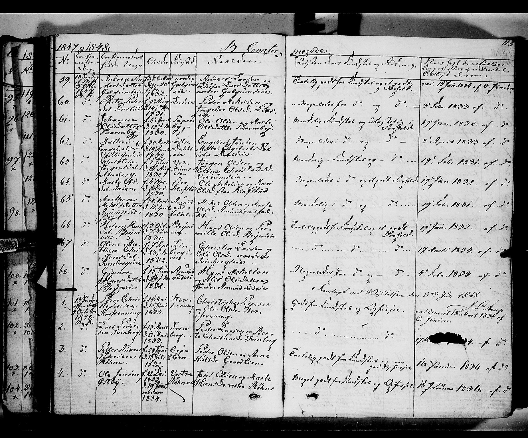 Romedal prestekontor, SAH/PREST-004/K/L0004: Parish register (official) no. 4, 1847-1861, p. 115