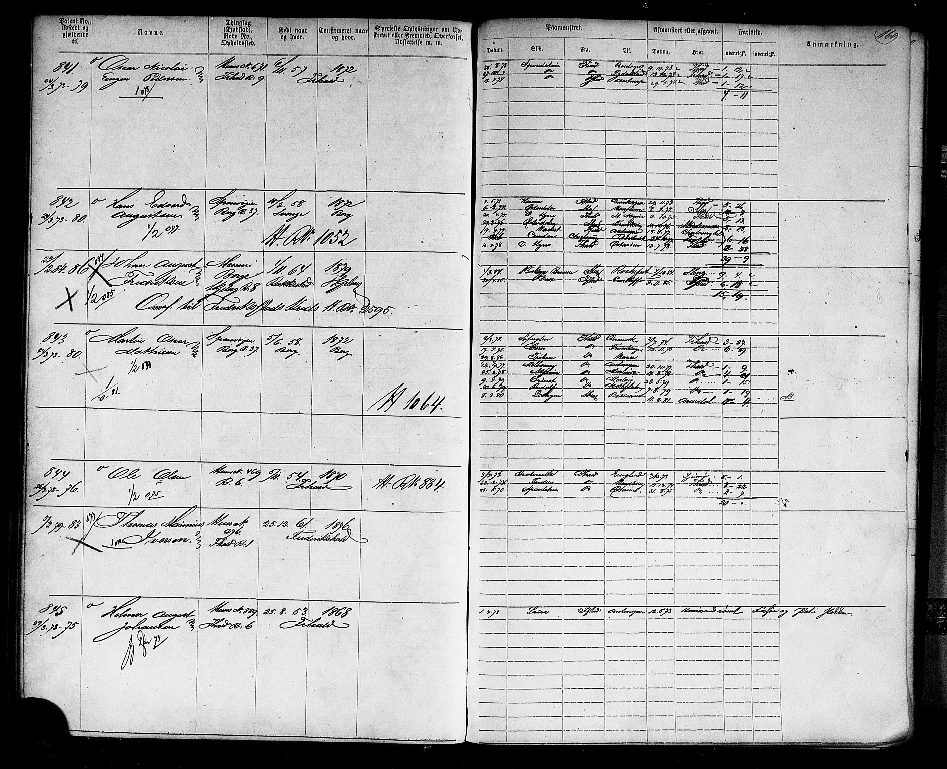 Halden mønstringskontor, AV/SAO-A-10569a/F/Fc/Fca/L0004: Annotasjonsrulle, 1868-1875, p. 173