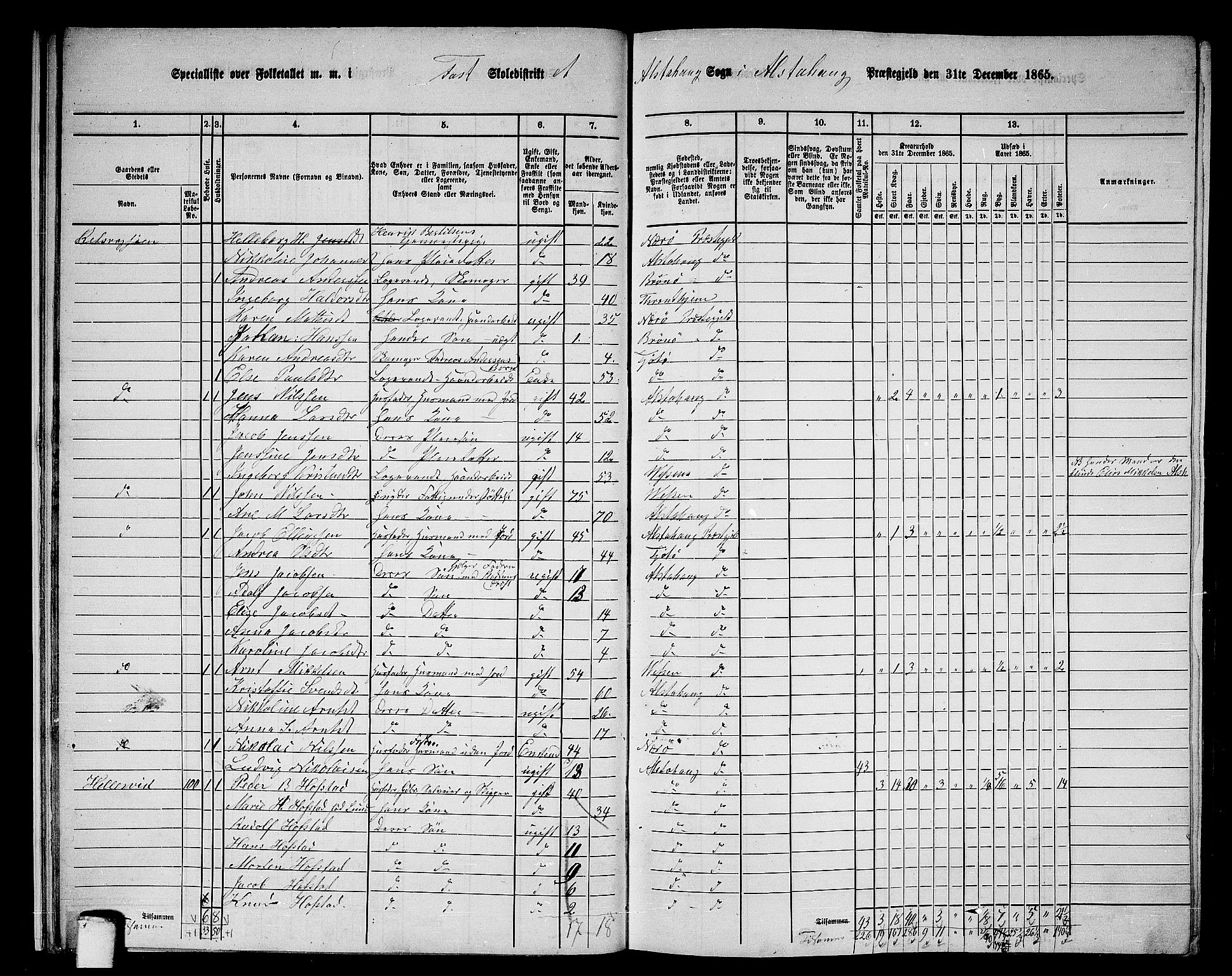 RA, 1865 census for Alstahaug, 1865, p. 21