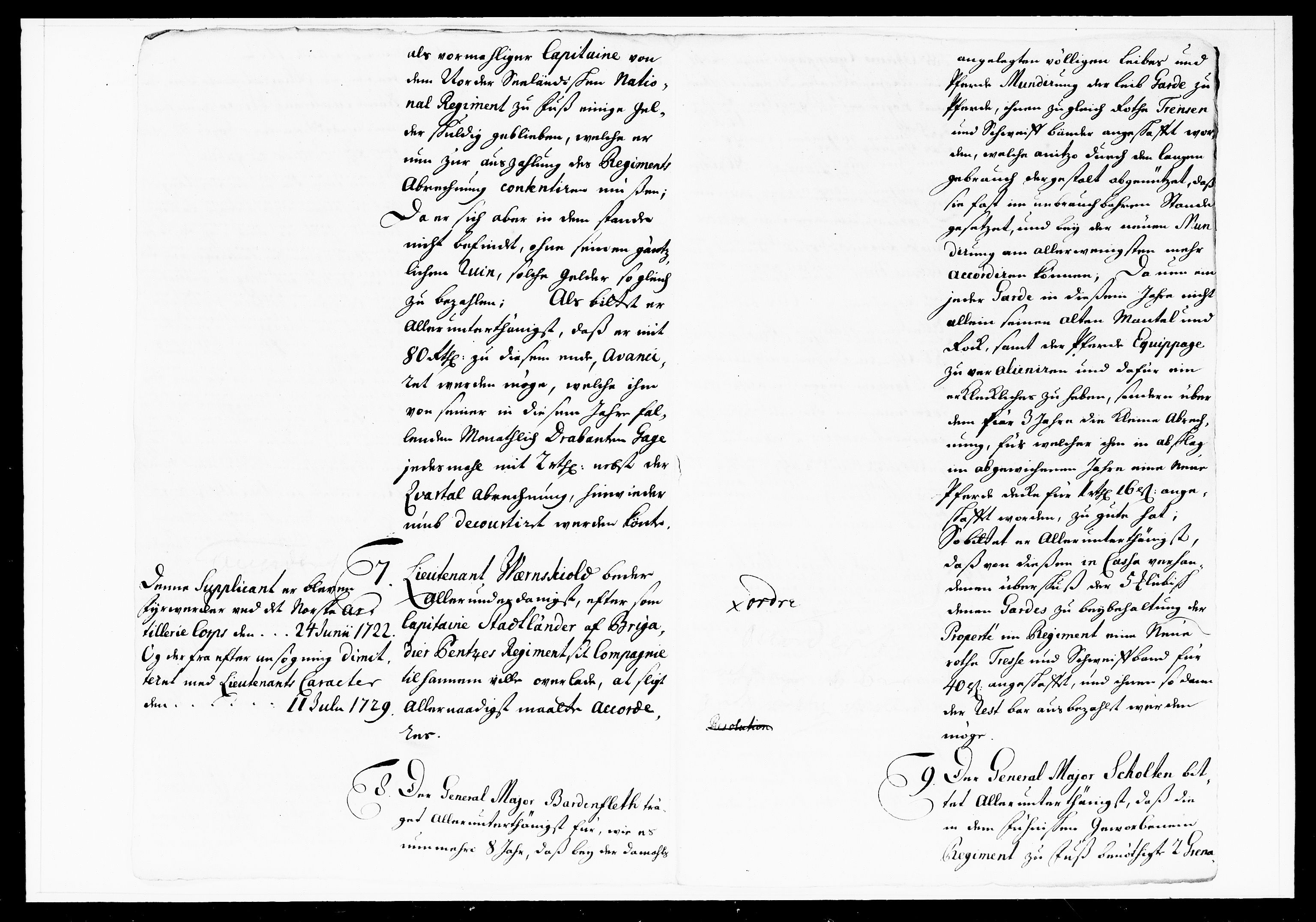 Krigskollegiet, Krigskancelliet, DRA/A-0006/-/1103-1107: Refererede sager, 1732, p. 31