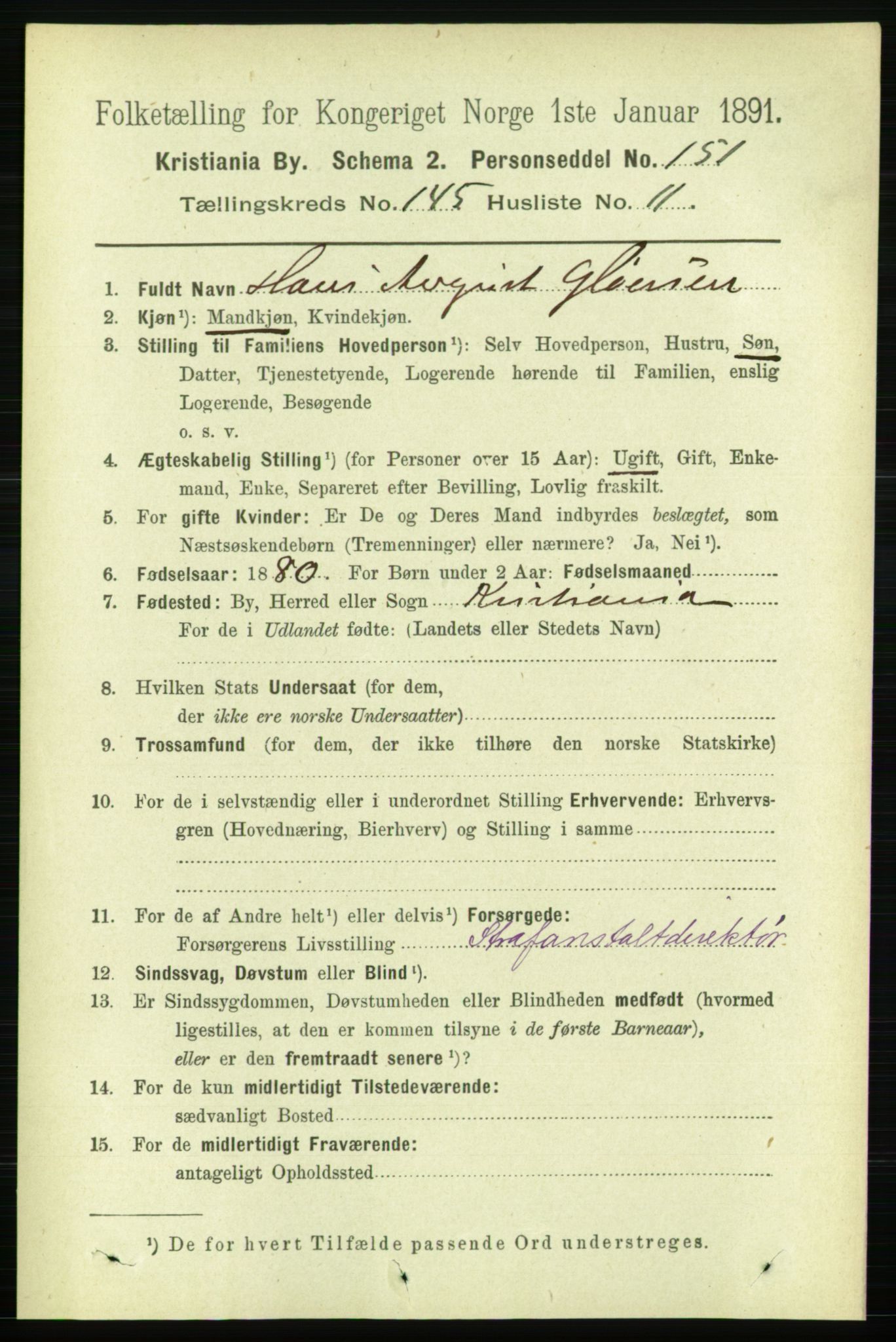 RA, 1891 census for 0301 Kristiania, 1891, p. 79816